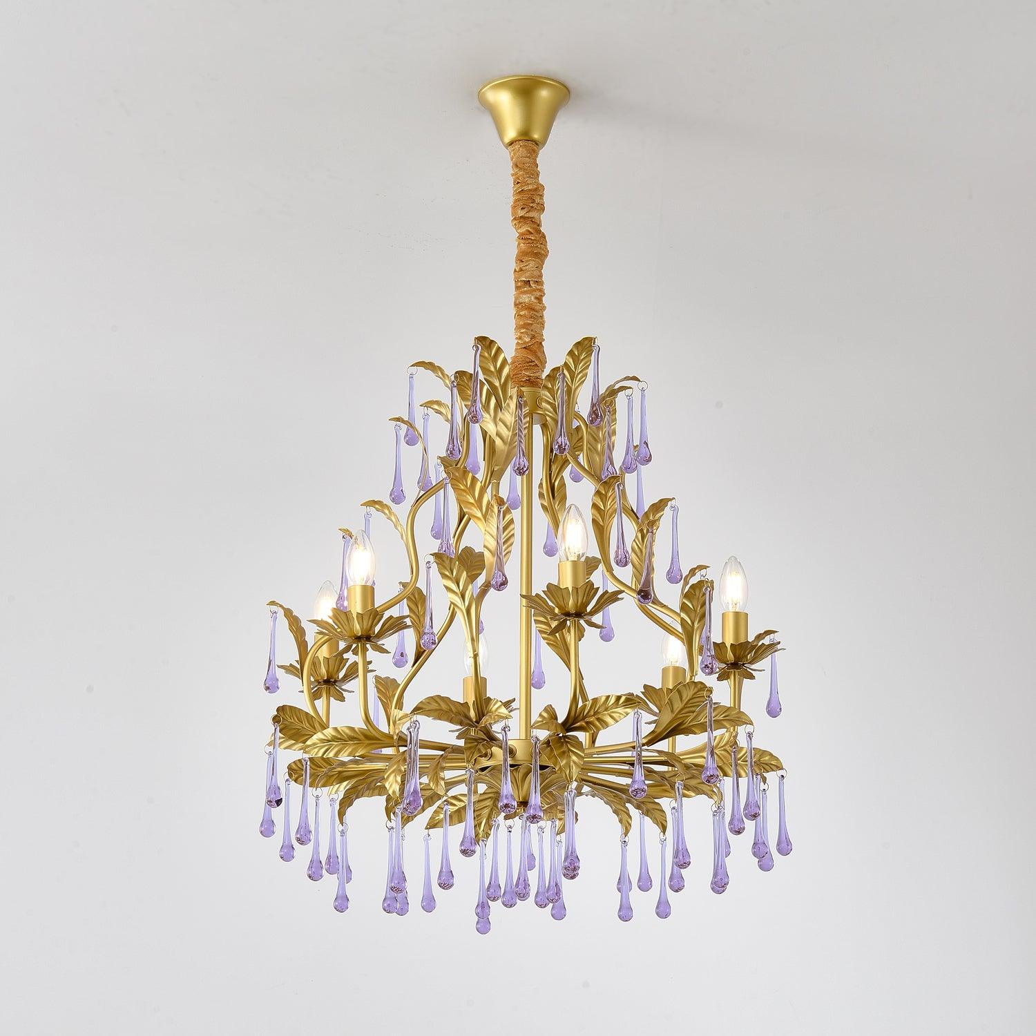 Amethyst Drops Glass Chandelier - Blowlighting