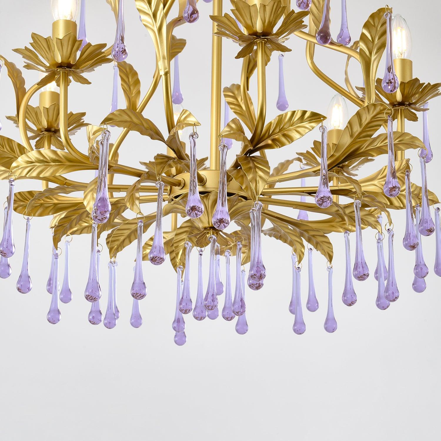 Amethyst Drops Glass Chandelier - Blowlighting