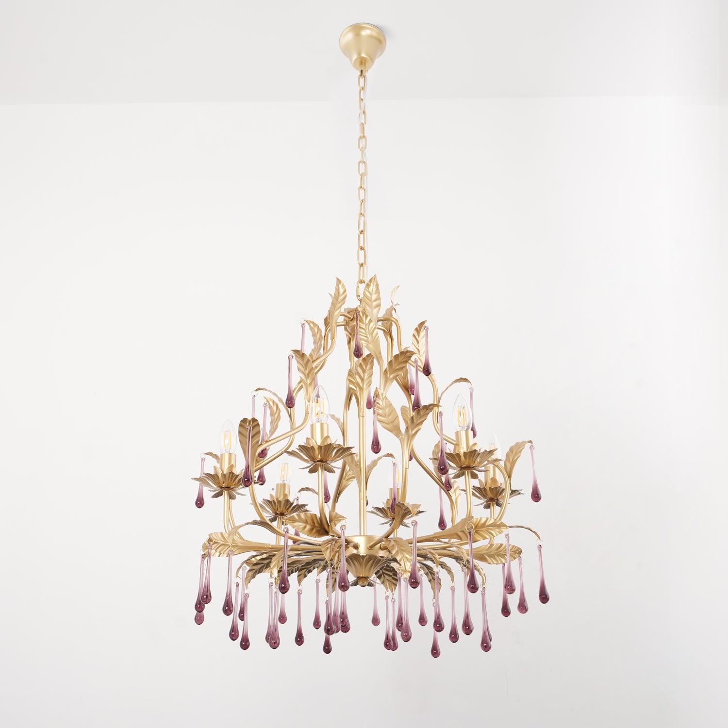 Amethyst Drops Glass Chandelier - Blowlighting