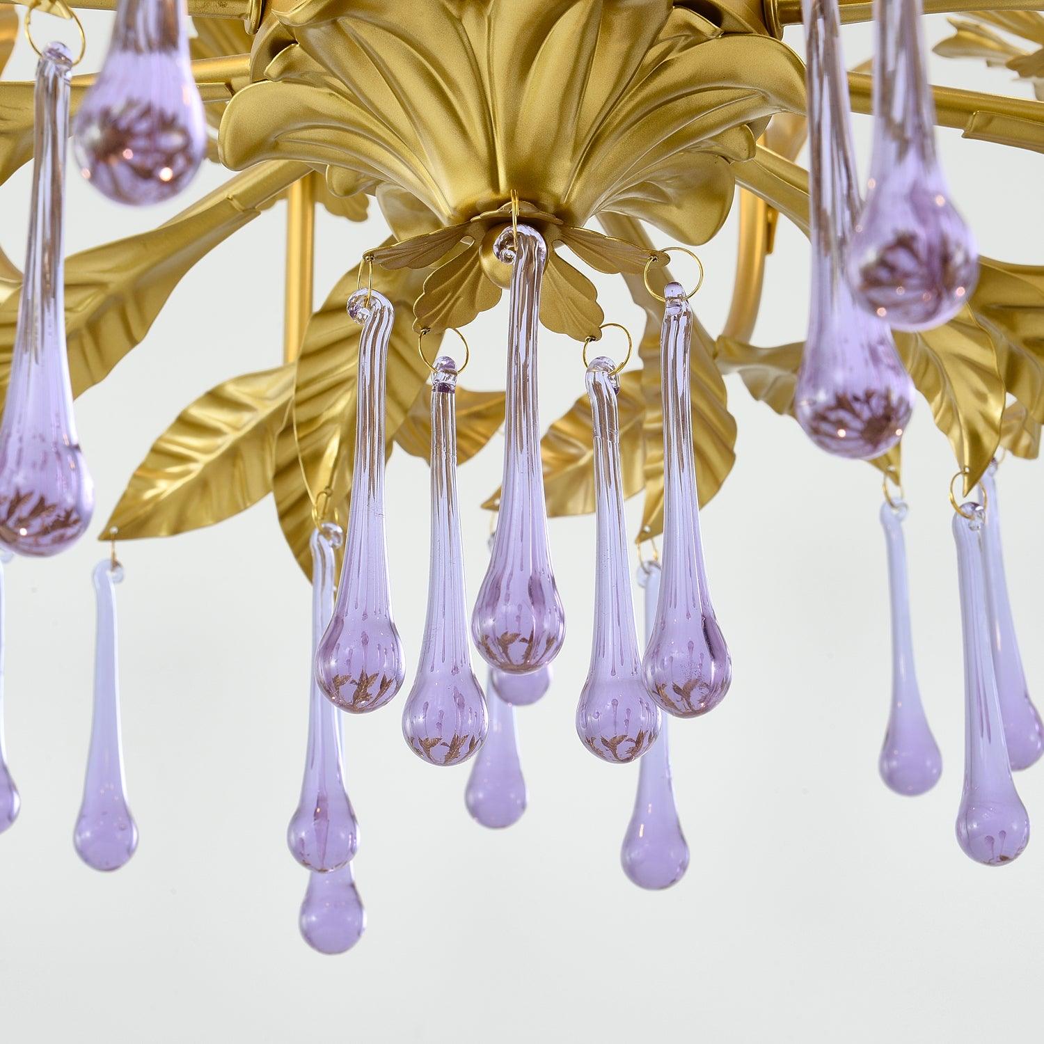 Amethyst Drops Glass Chandelier - Blowlighting