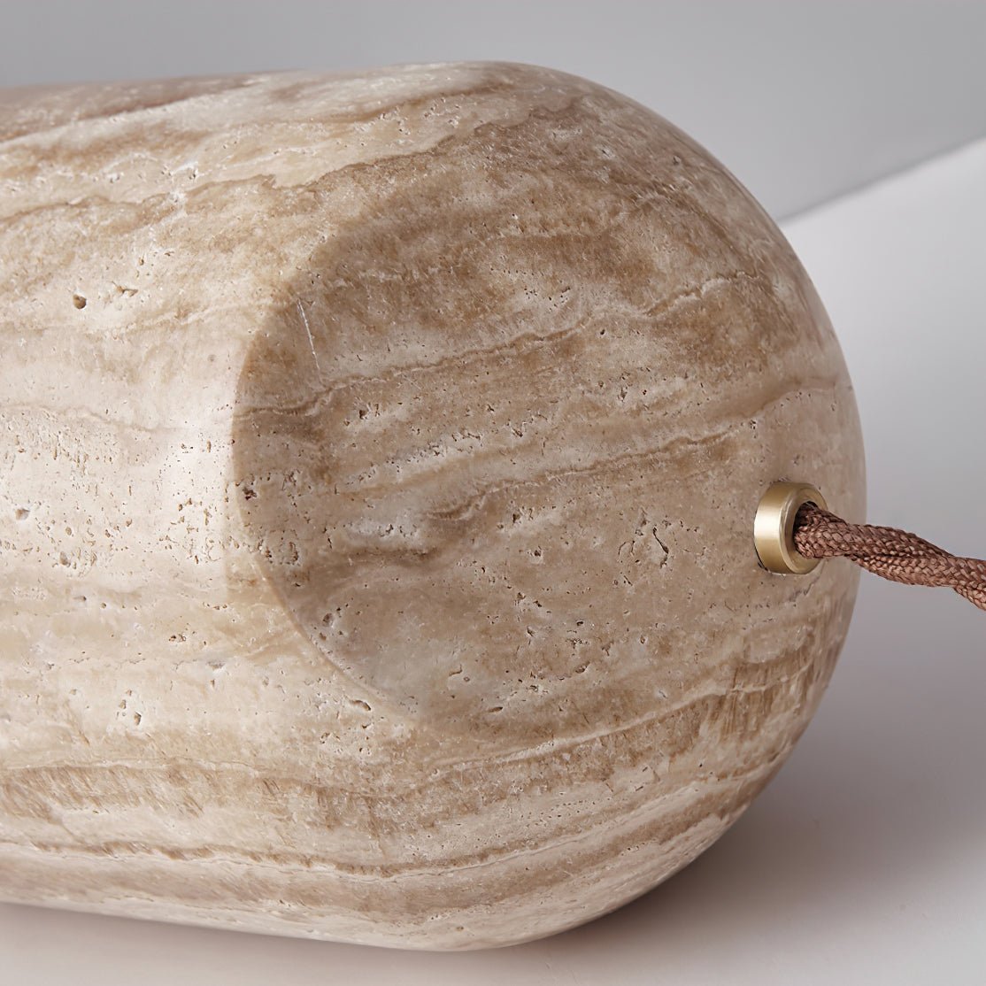 Mysilarae Tapered Block Travertine Table Lamp - Blowlighting