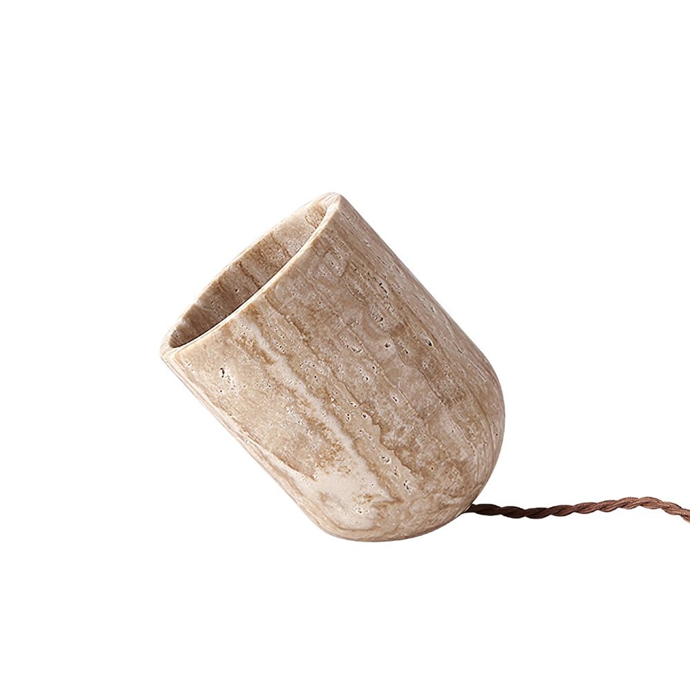 Mysilarae Tapered Block Travertine Table Lamp - Blowlighting