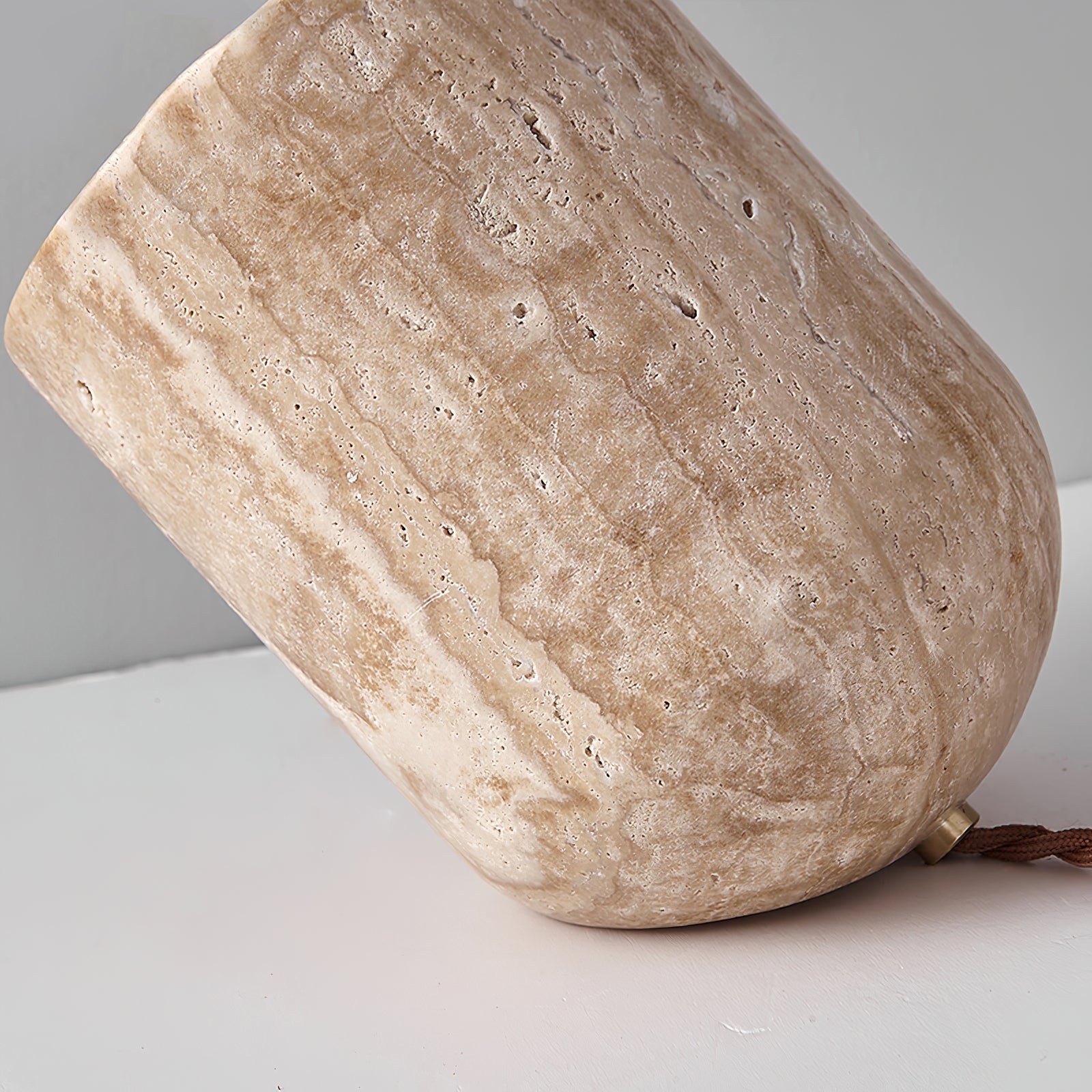 Mysilarae Tapered Block Travertine Table Lamp - Blowlighting