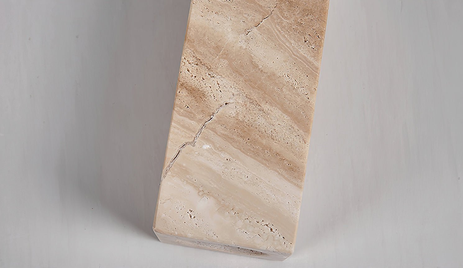 Mysilarae Tapered Block Travertine Table Lamp - Blowlighting