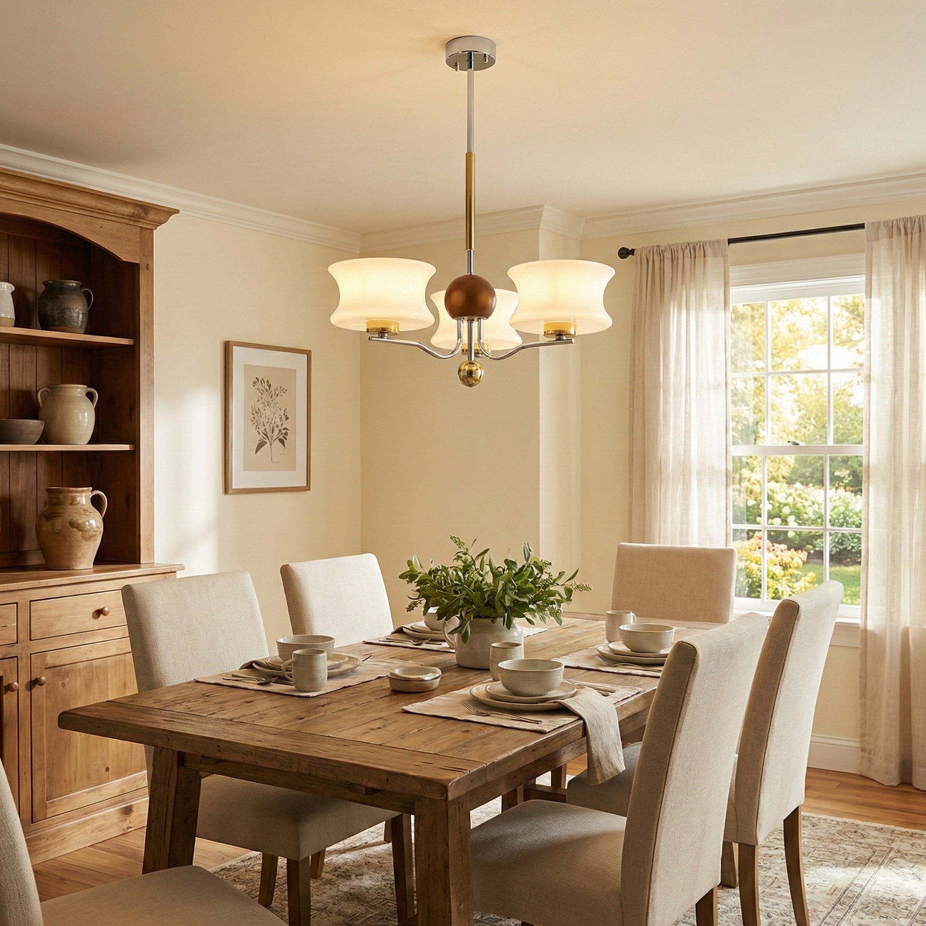 Anath Modern Glass Creamy Chandelier