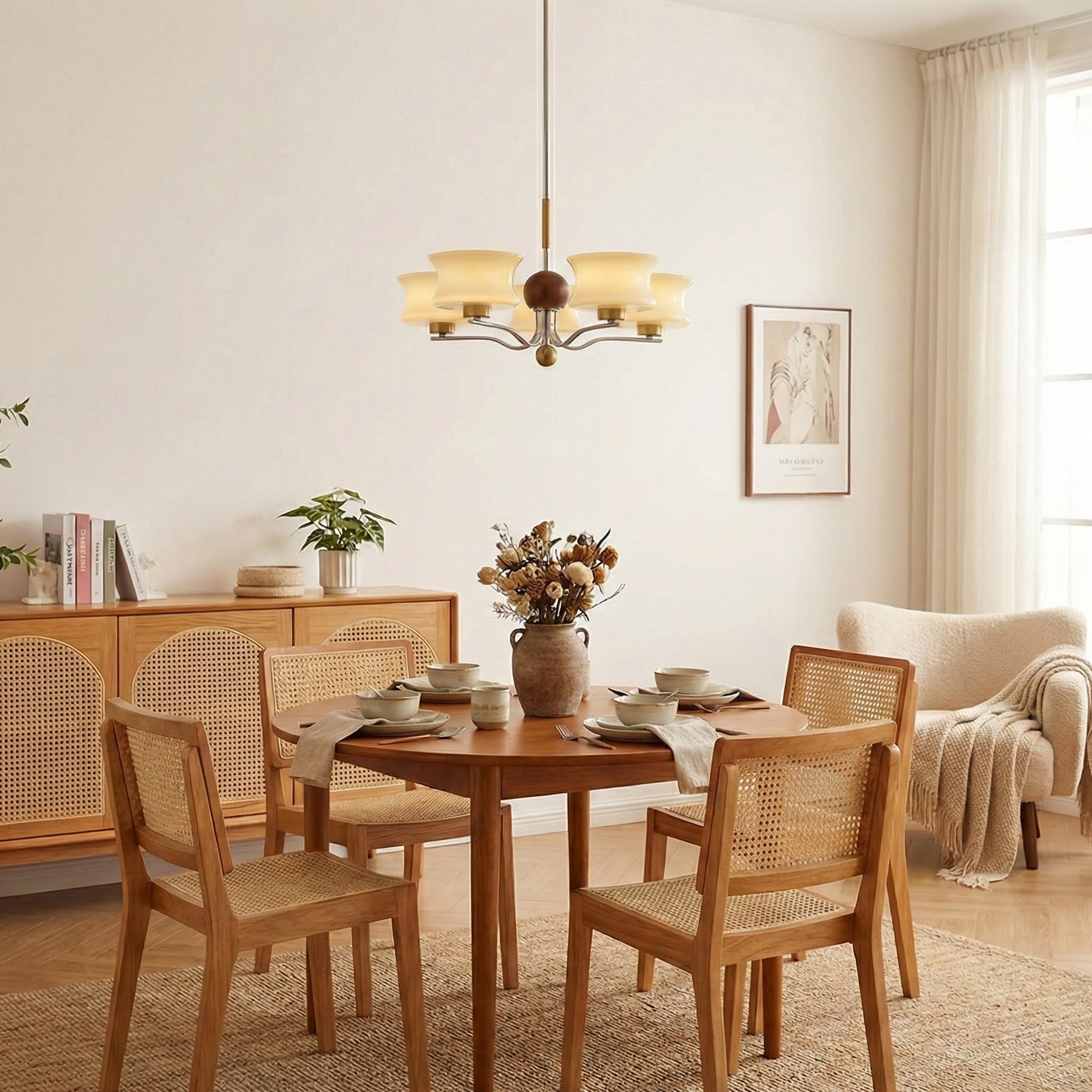 Anath Modern Glass Creamy Chandelier