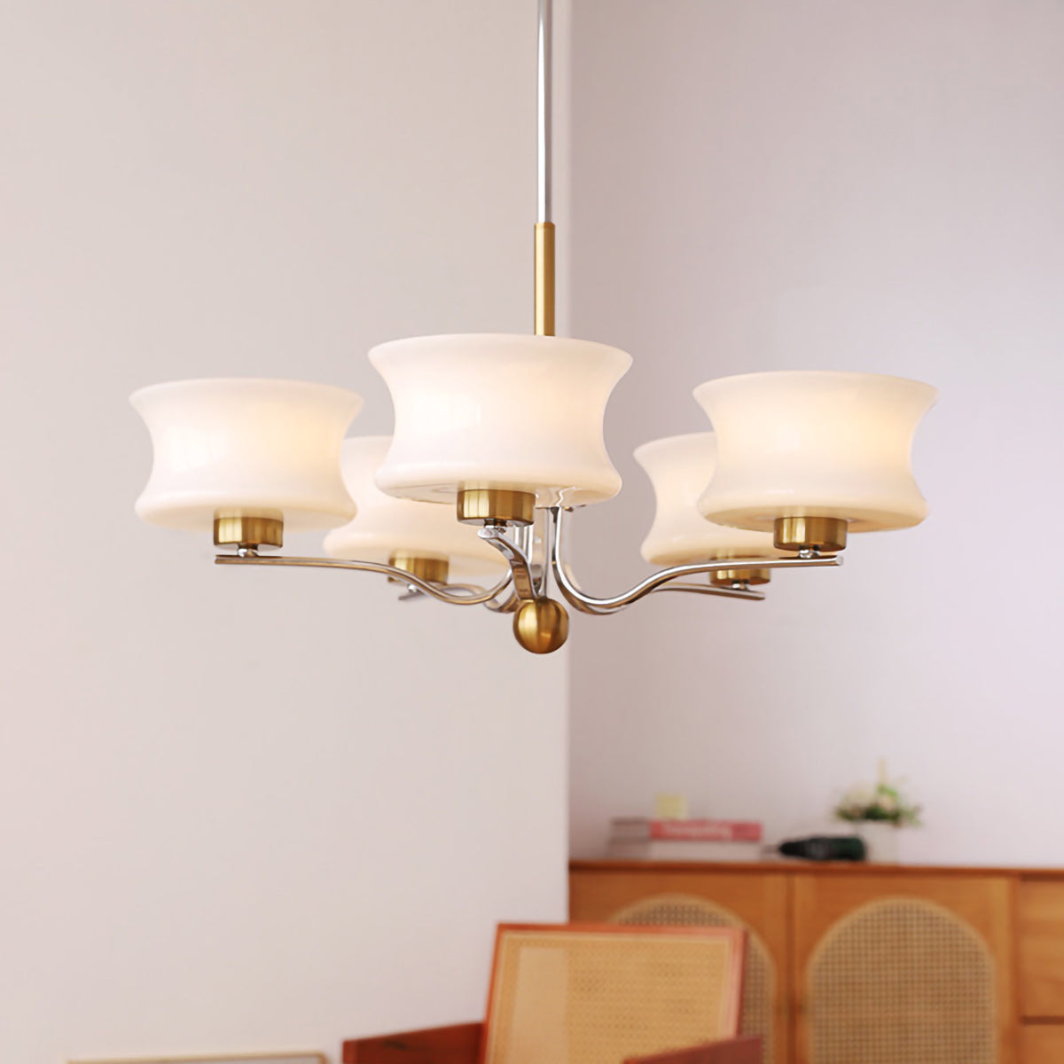 Anath Modern Glass Creamy Chandelier