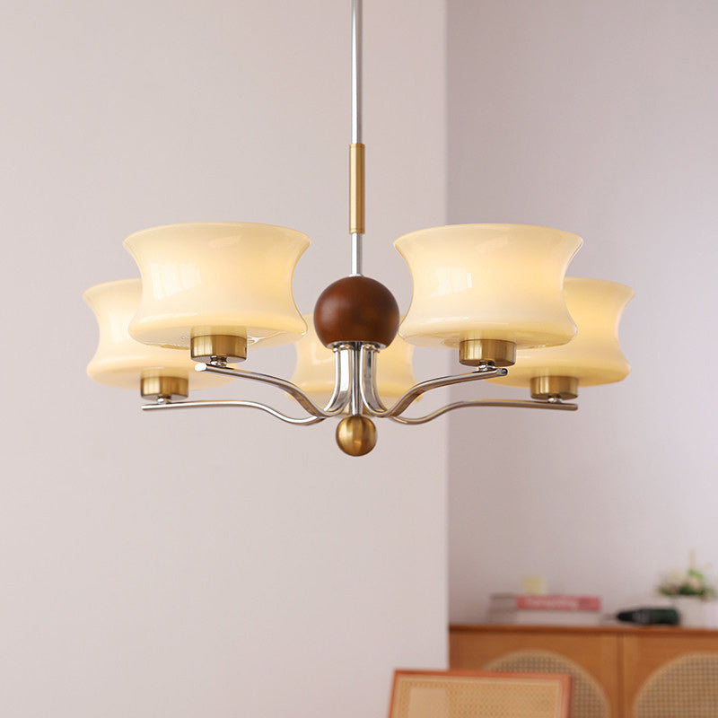 Anath Modern Glass Creamy Chandelier