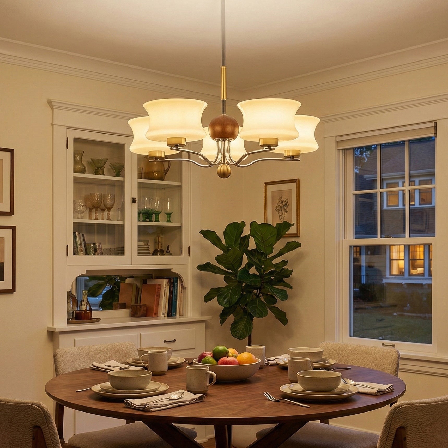 Anath Modern Glass Creamy Chandelier