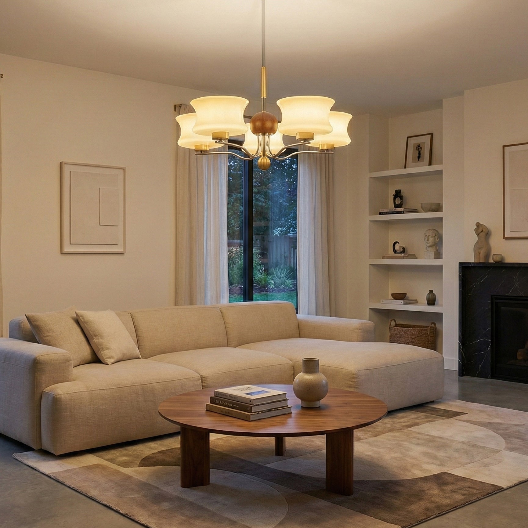 Anath Modern Glass Creamy Chandelier