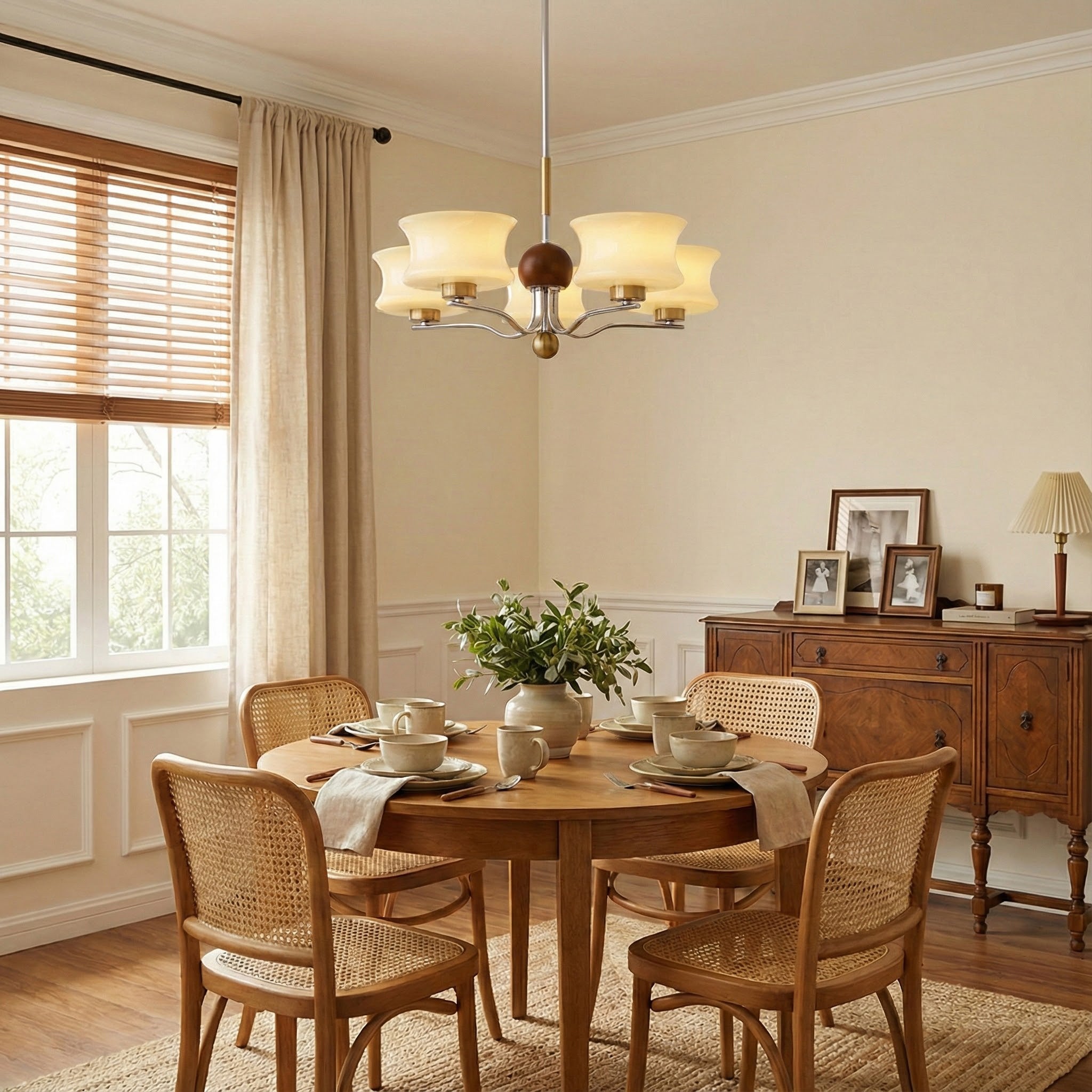 Anath Modern Glass Creamy Chandelier