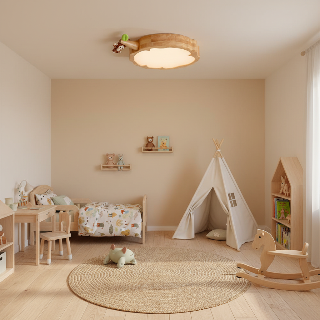 FableLume Cute Wood Ceiling Lamp