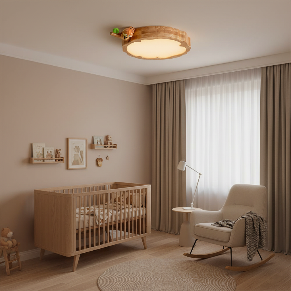 FableLume Cute Wood Ceiling Lamp
