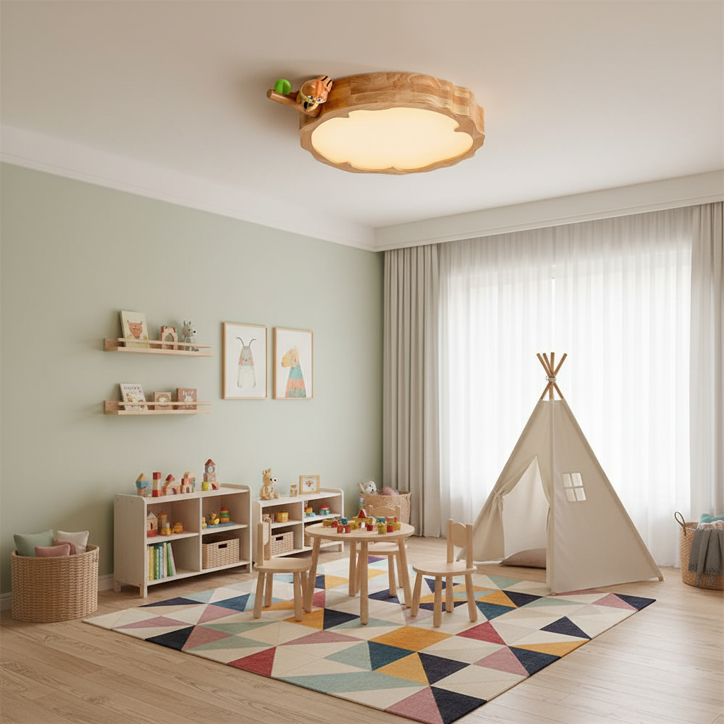 FableLume Cute Wood Ceiling Lamp