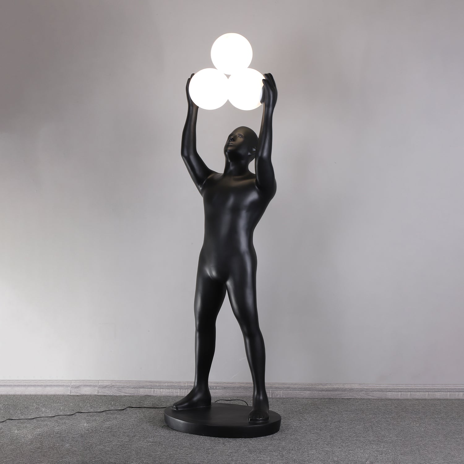 Eurshaia Sculptural Black Floor Lamp - Blowlighting
