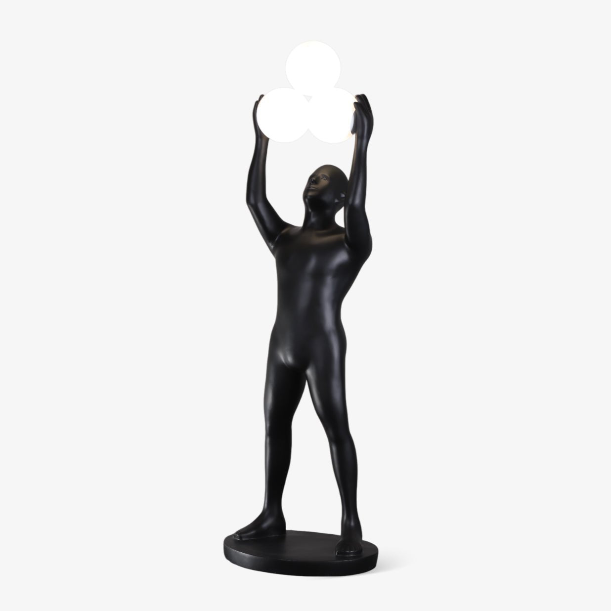 Eurshaia Sculptural Black Floor Lamp - Blowlighting