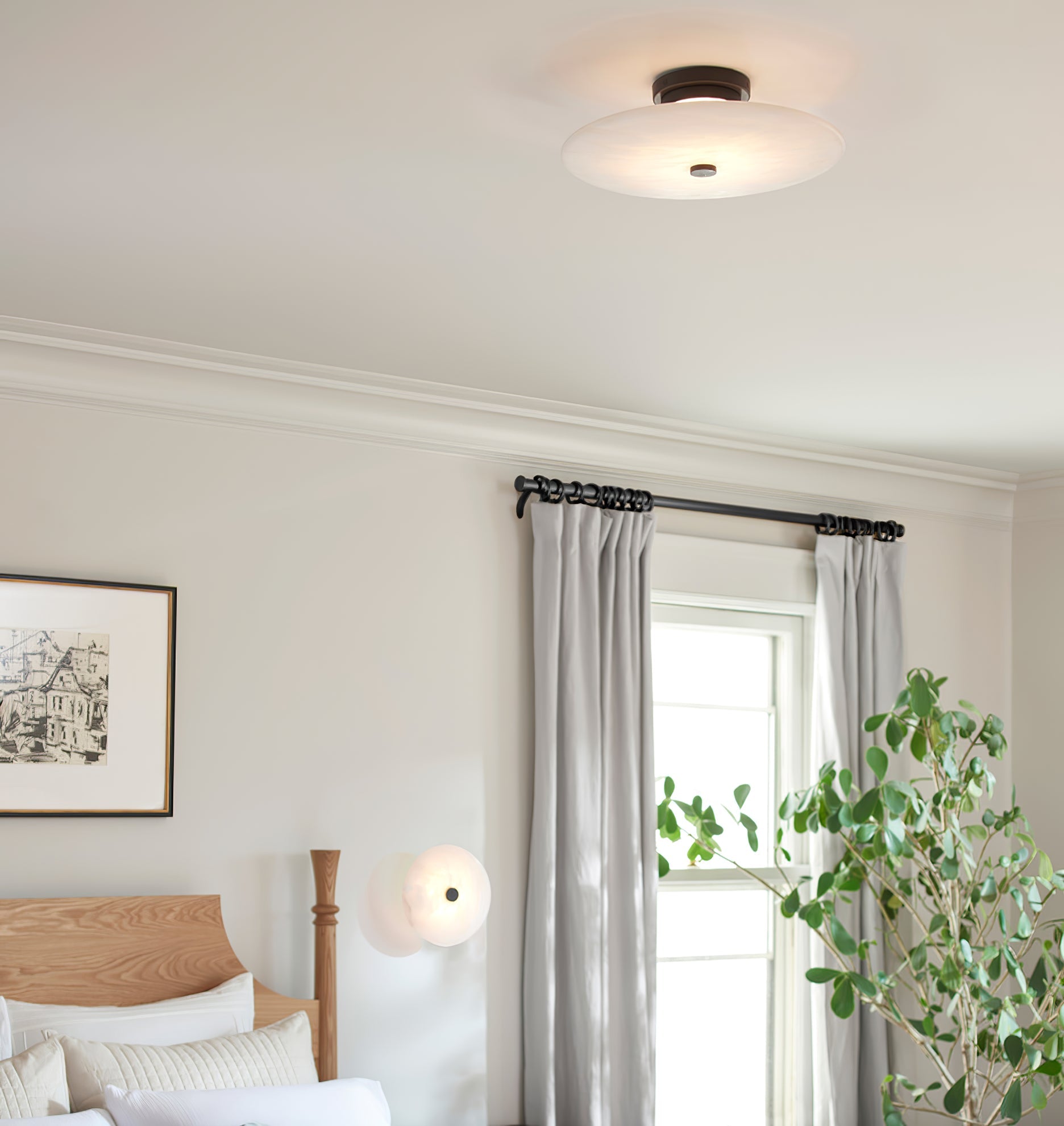 Clio Alabaster Flush Mount Light - Blowlighting