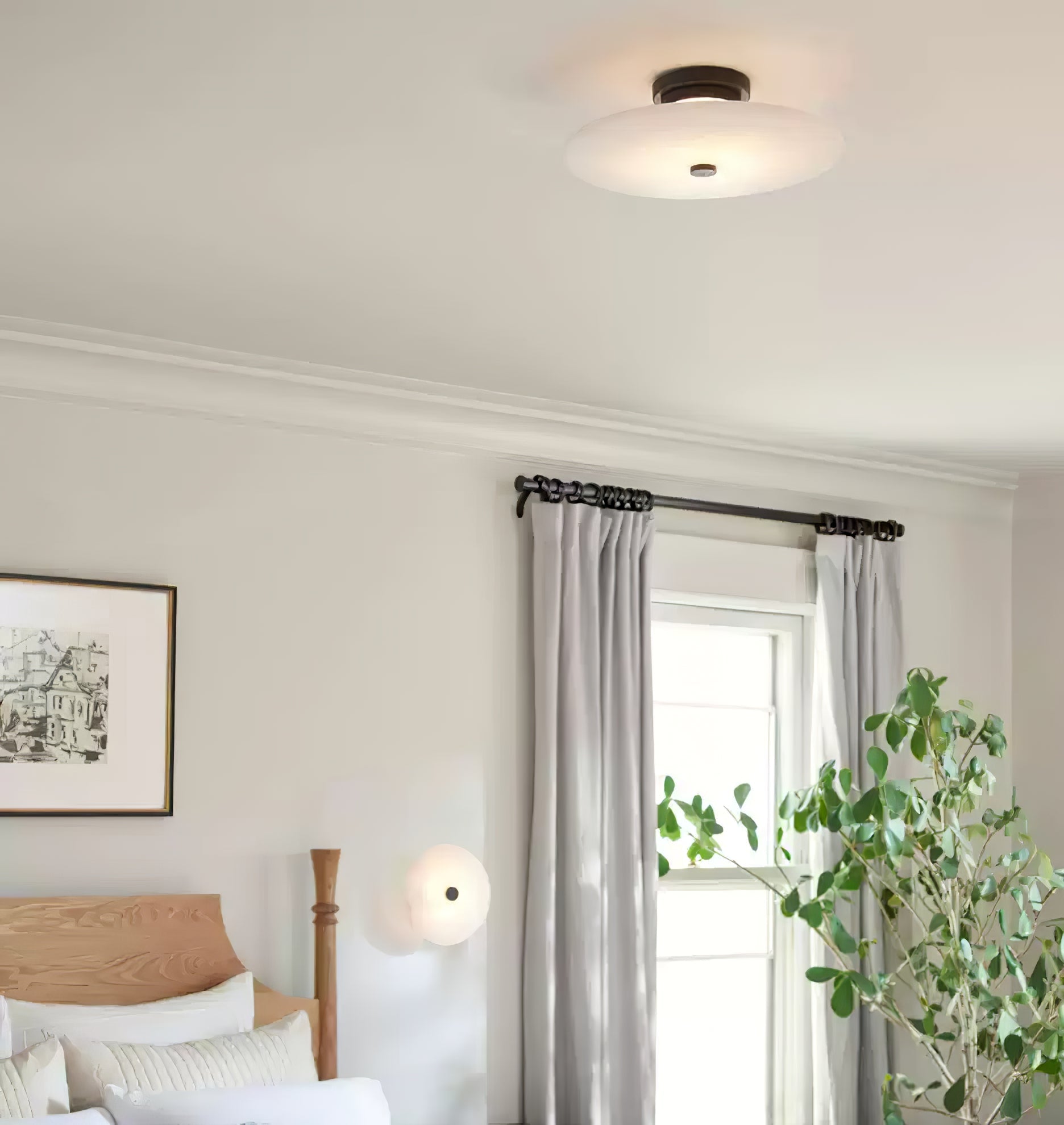 Clio Alabaster Flush Mount Light - Blowlighting