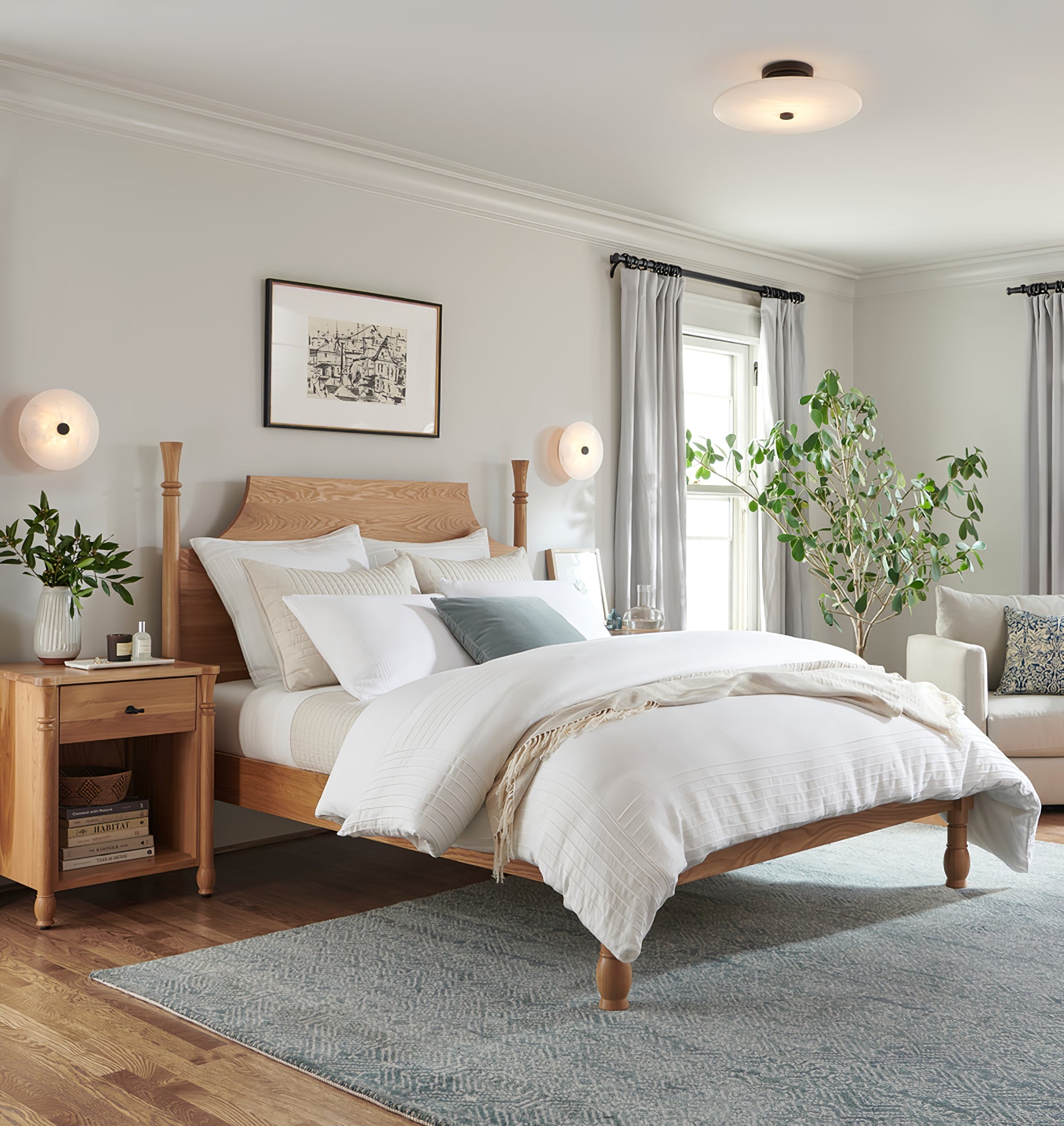 Clio Alabaster Flush Mount Light - Blowlighting