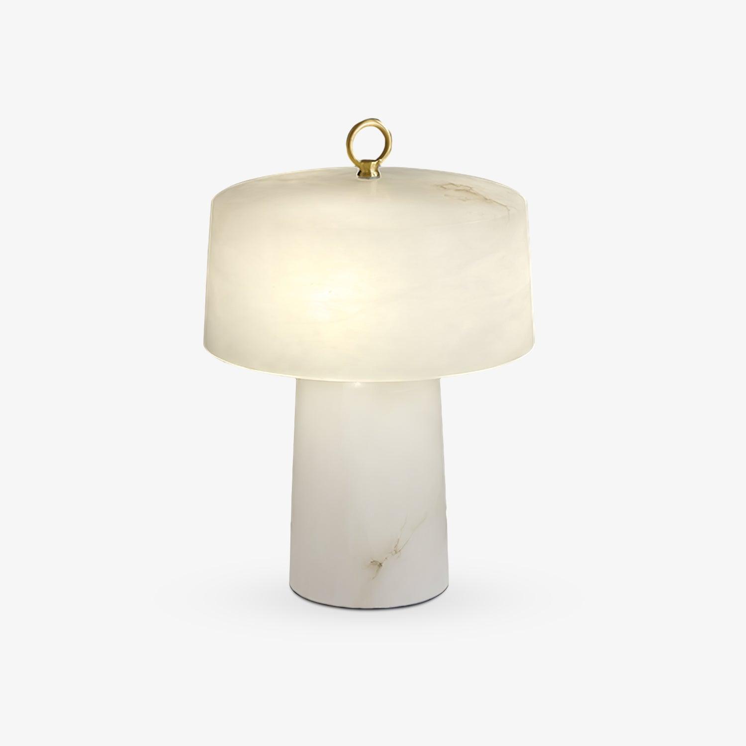 Eurvynyra Drum Alabaster Table Lamp - Blowlighting