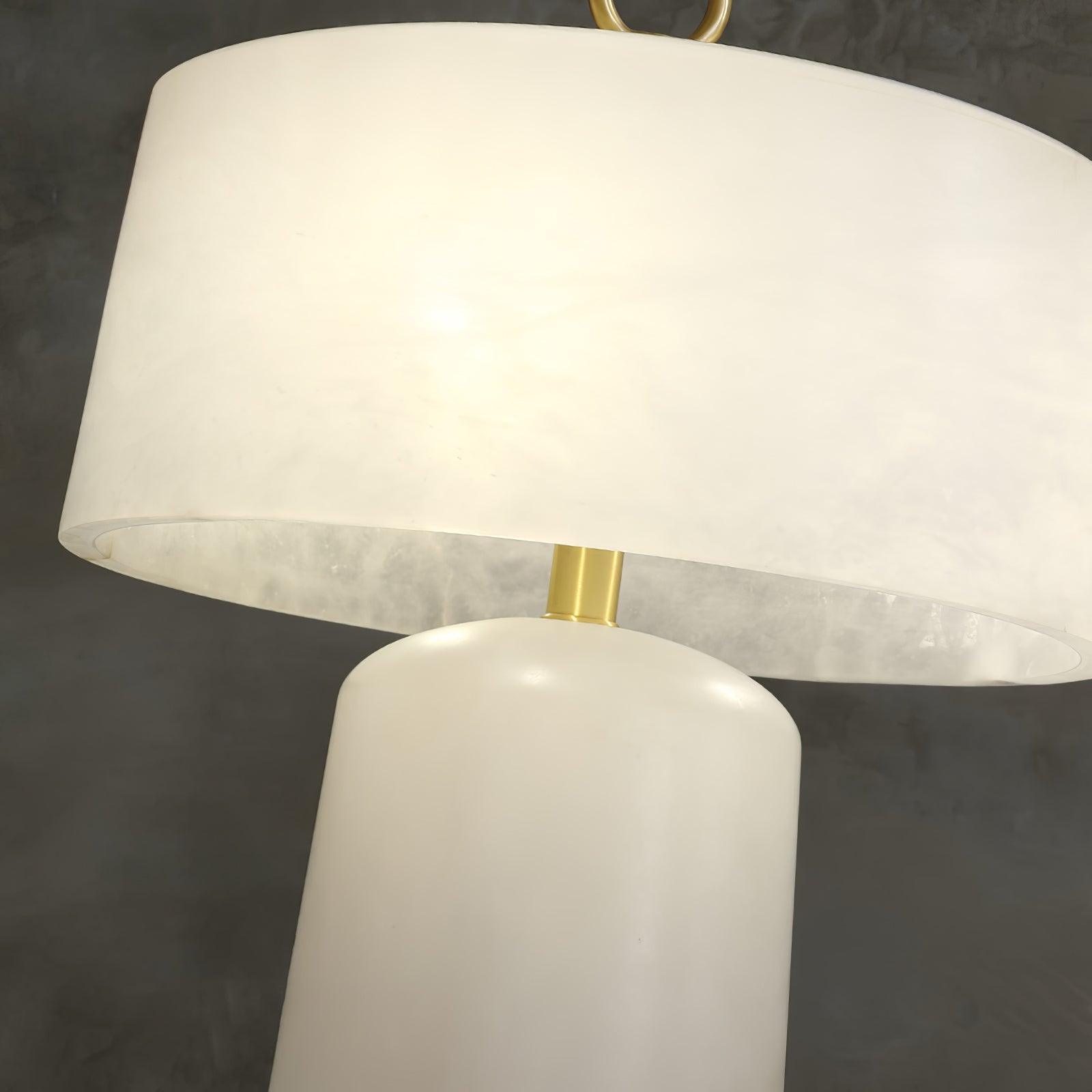 Eurvynyra Drum Alabaster Table Lamp - Blowlighting