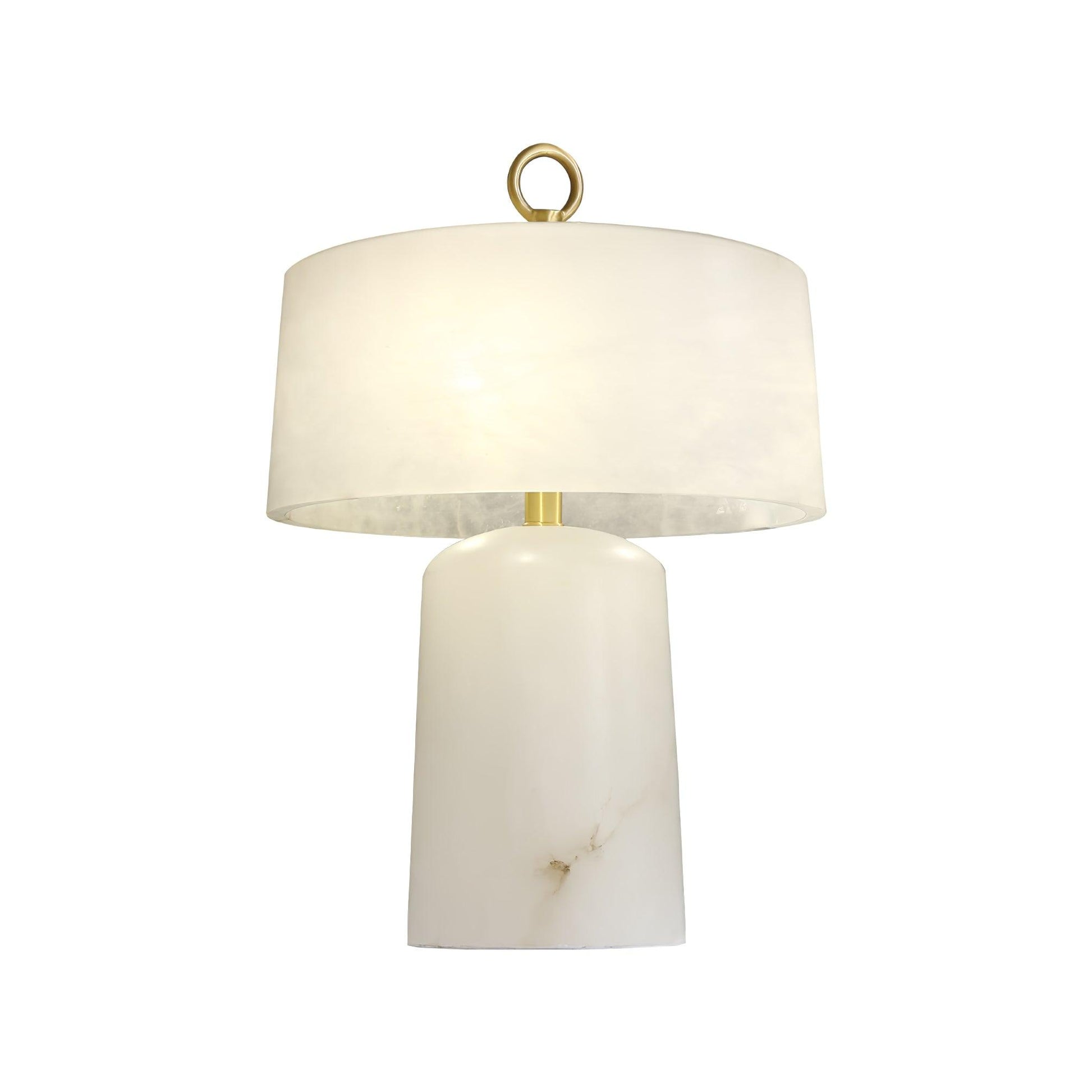 Eurvynyra Drum Alabaster Table Lamp - Blowlighting