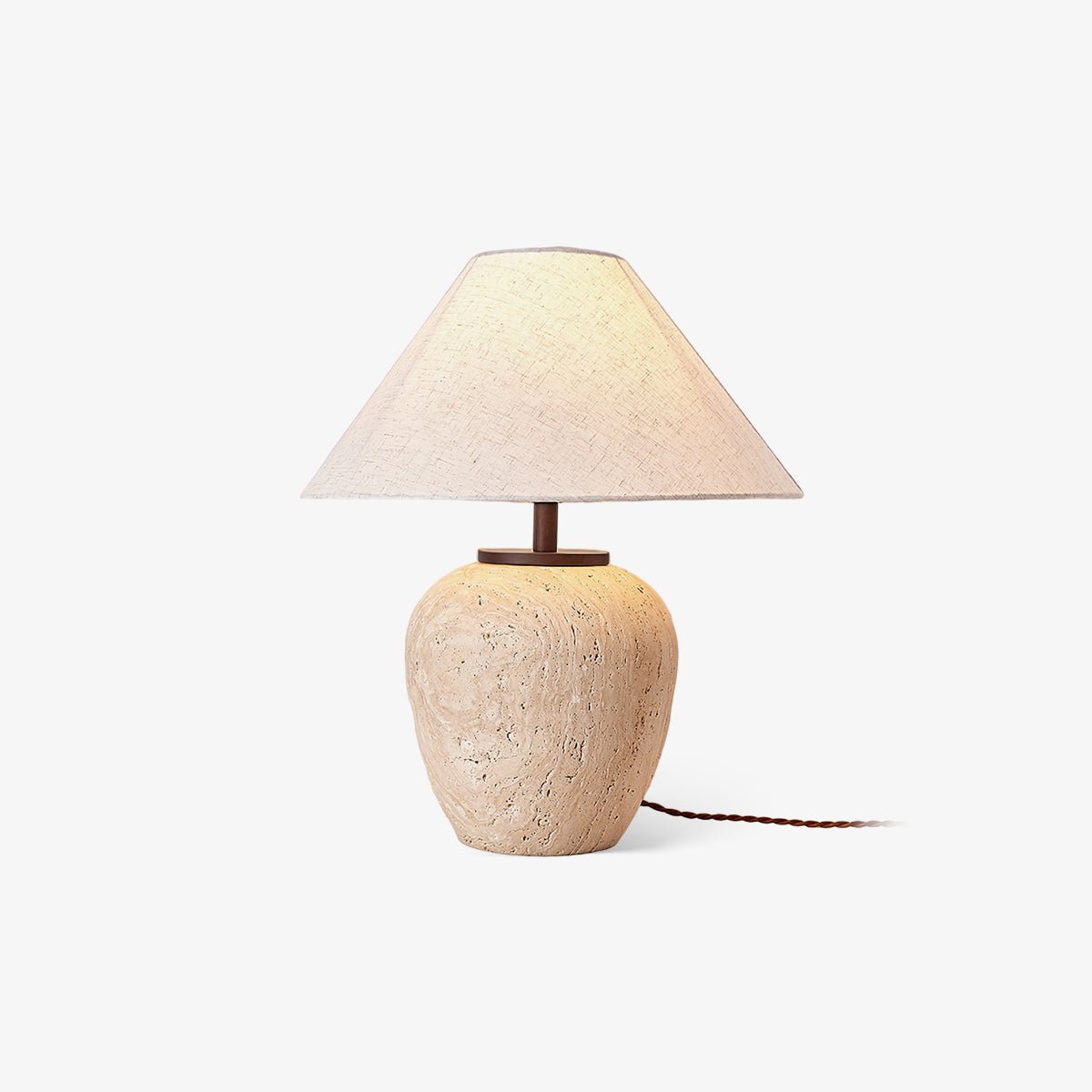 Cazorus Globular Travertine Table Lamp - Blowlighting