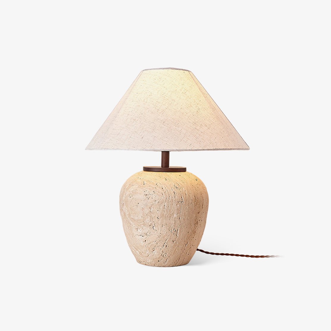 Cazorus Globular Travertine Table Lamp - Blowlighting