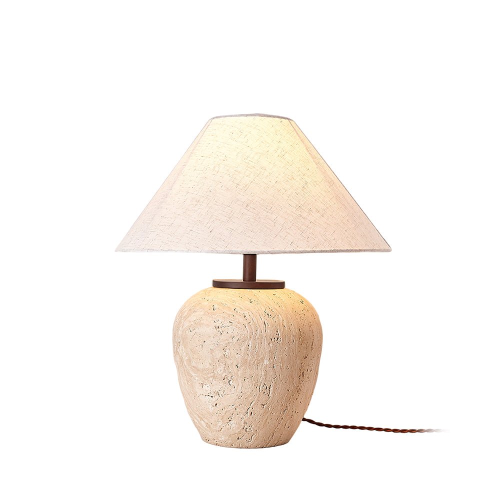 Cazorus Globular Travertine Table Lamp - Blowlighting