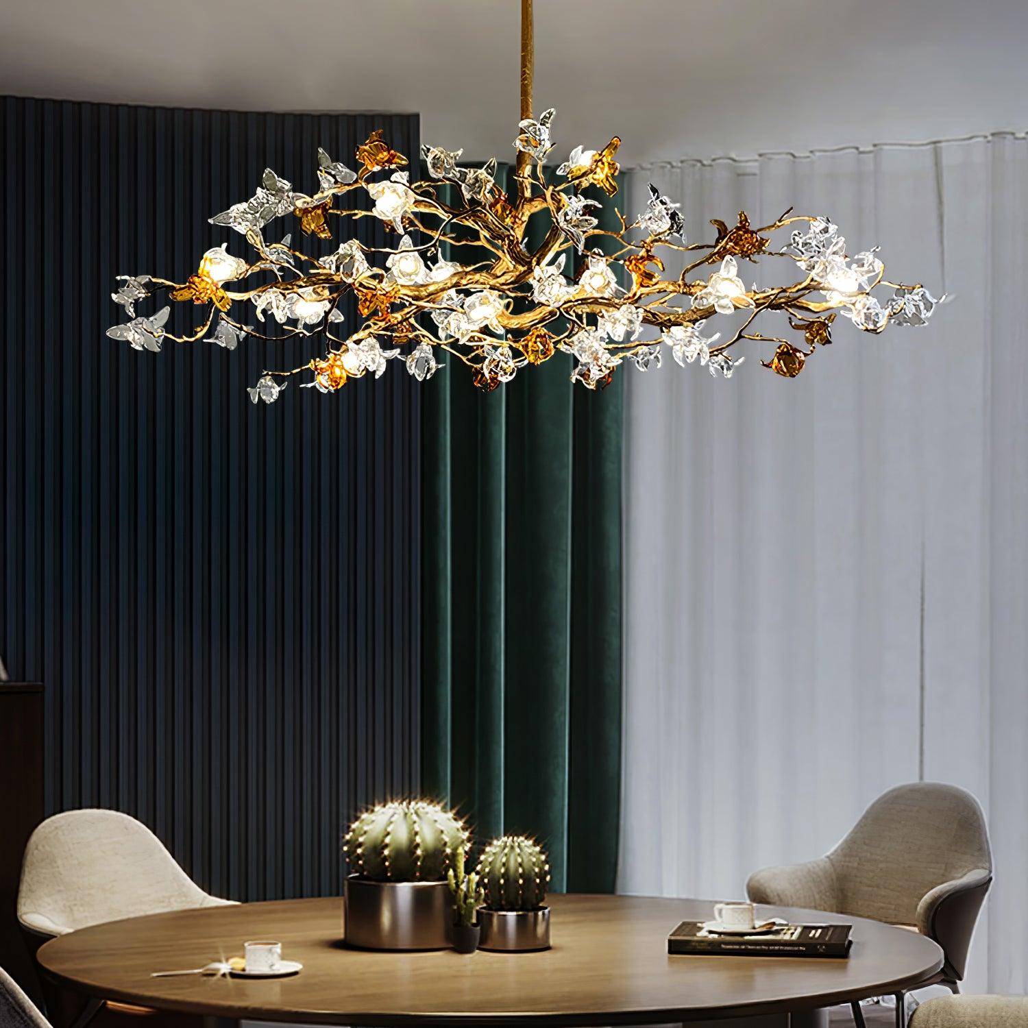 Ulfuvye Postmodern Luxury Branch Brass Crystal Chandelier - Blowlighting