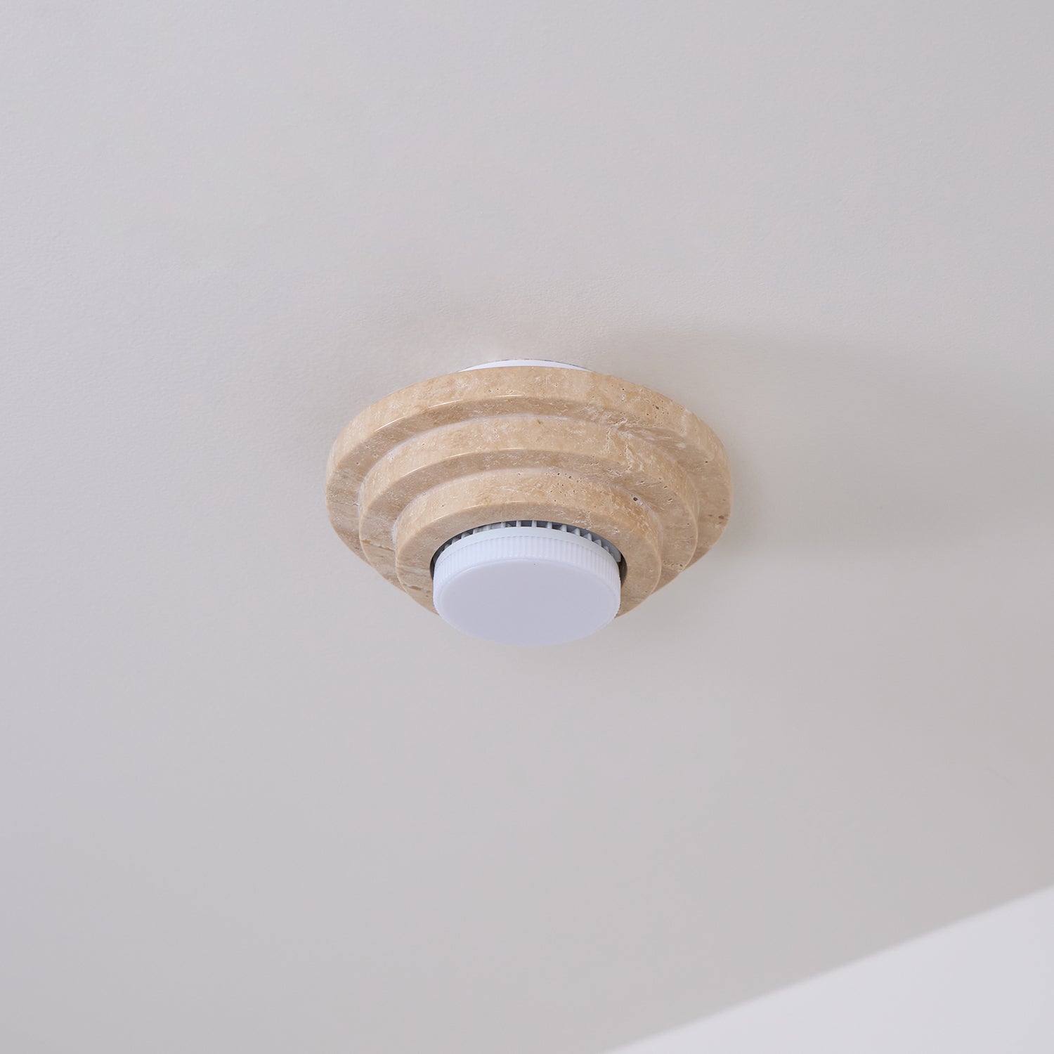 Zadoraris Tiered-Disc Travertine Ceiling Light - Blowlighting