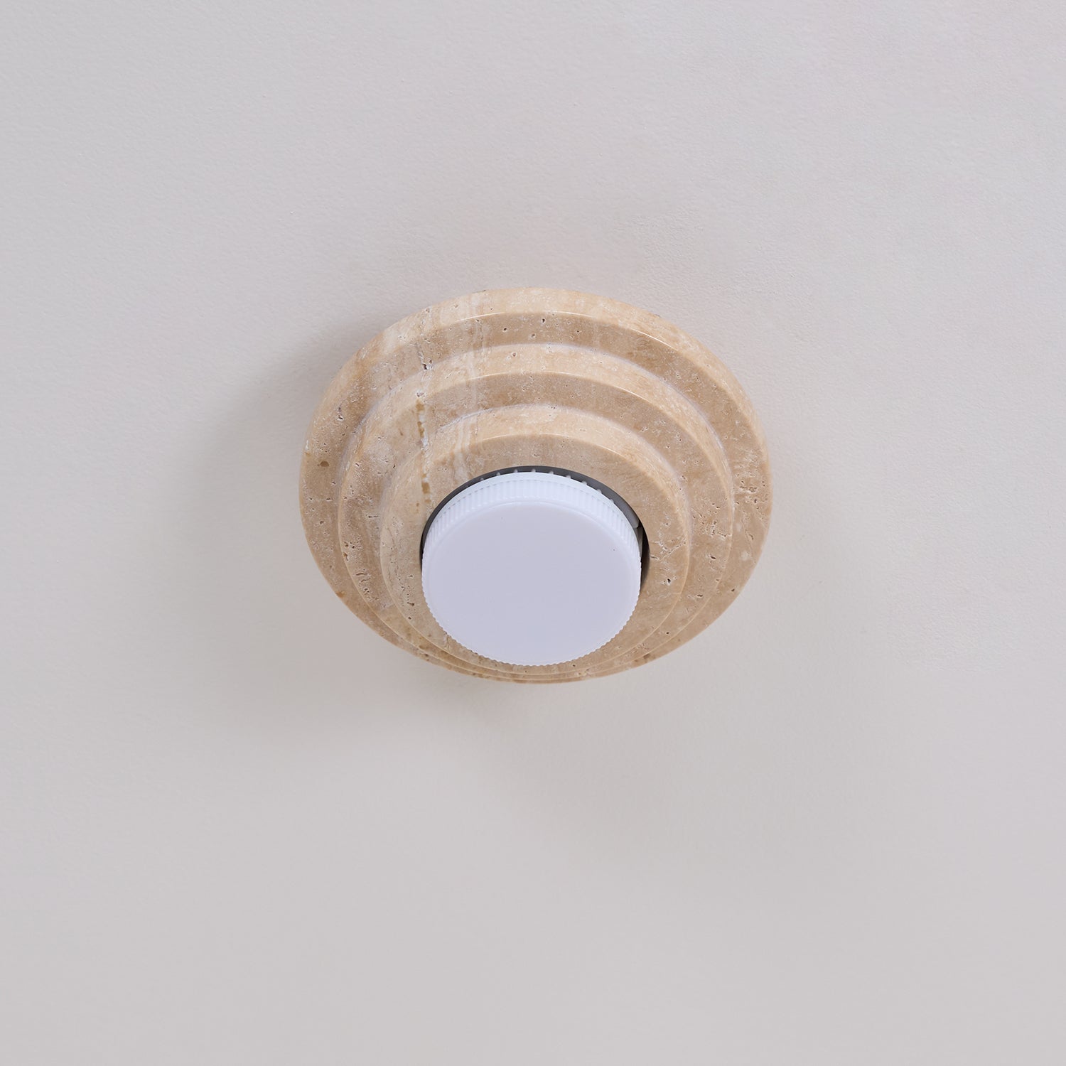 Zadoraris Tiered-Disc Travertine Ceiling Light - Blowlighting