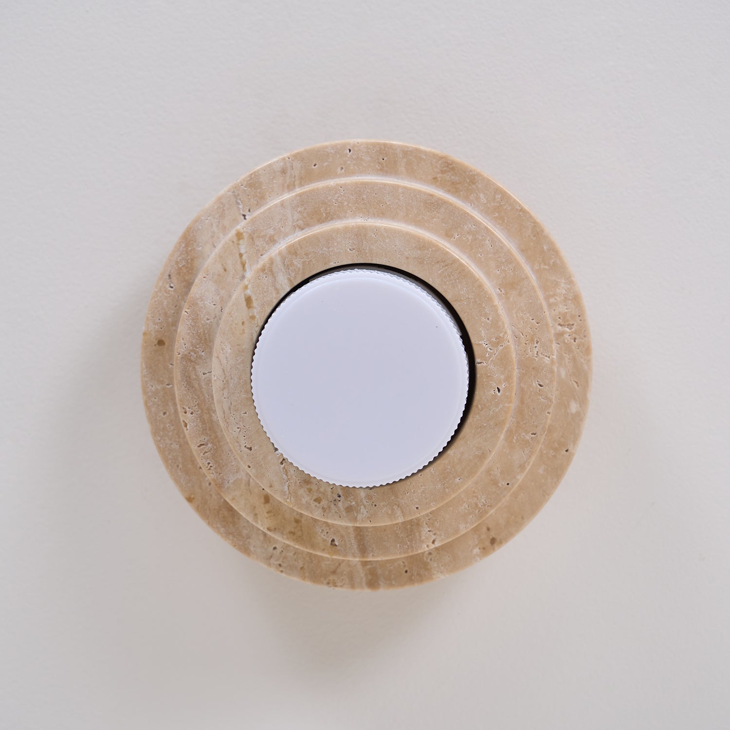 Zadoraris Tiered-Disc Travertine Ceiling Light - Blowlighting