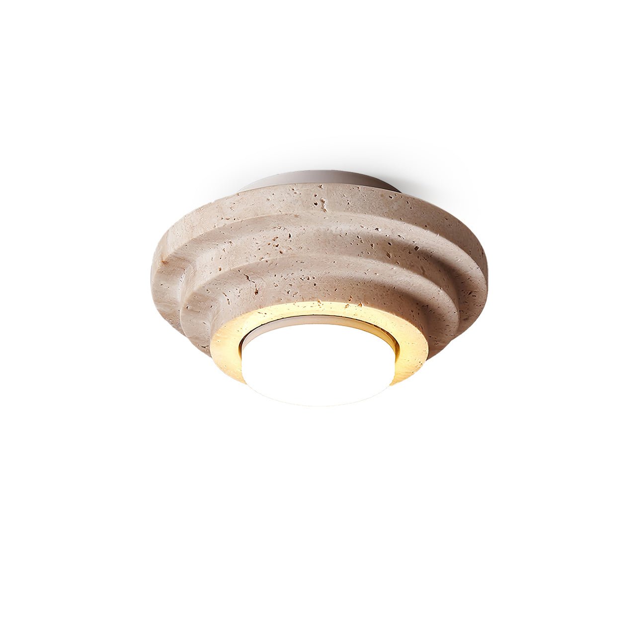 Zadoraris Tiered-Disc Travertine Ceiling Light - Blowlighting