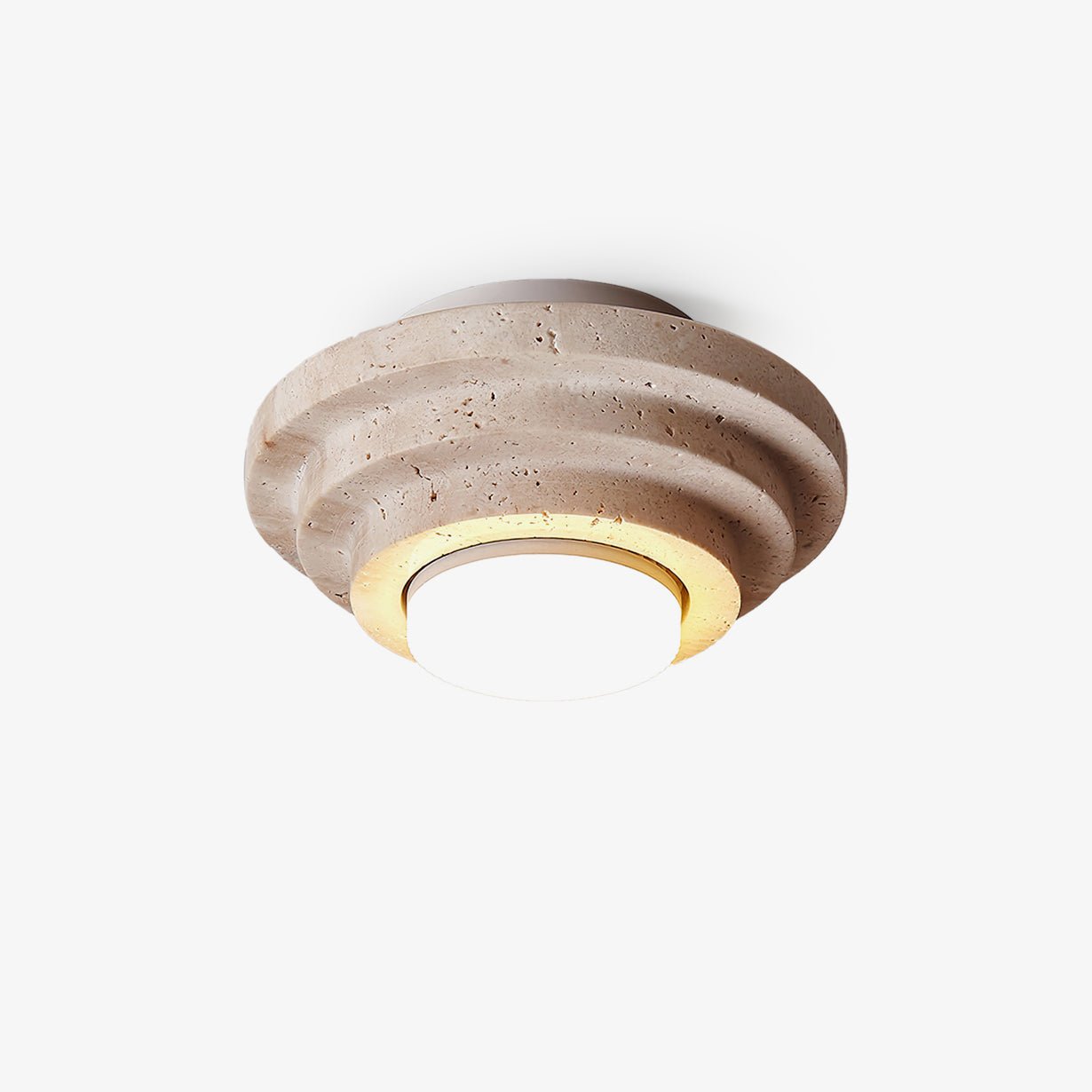 Zadoraris Tiered-Disc Travertine Ceiling Light - Blowlighting