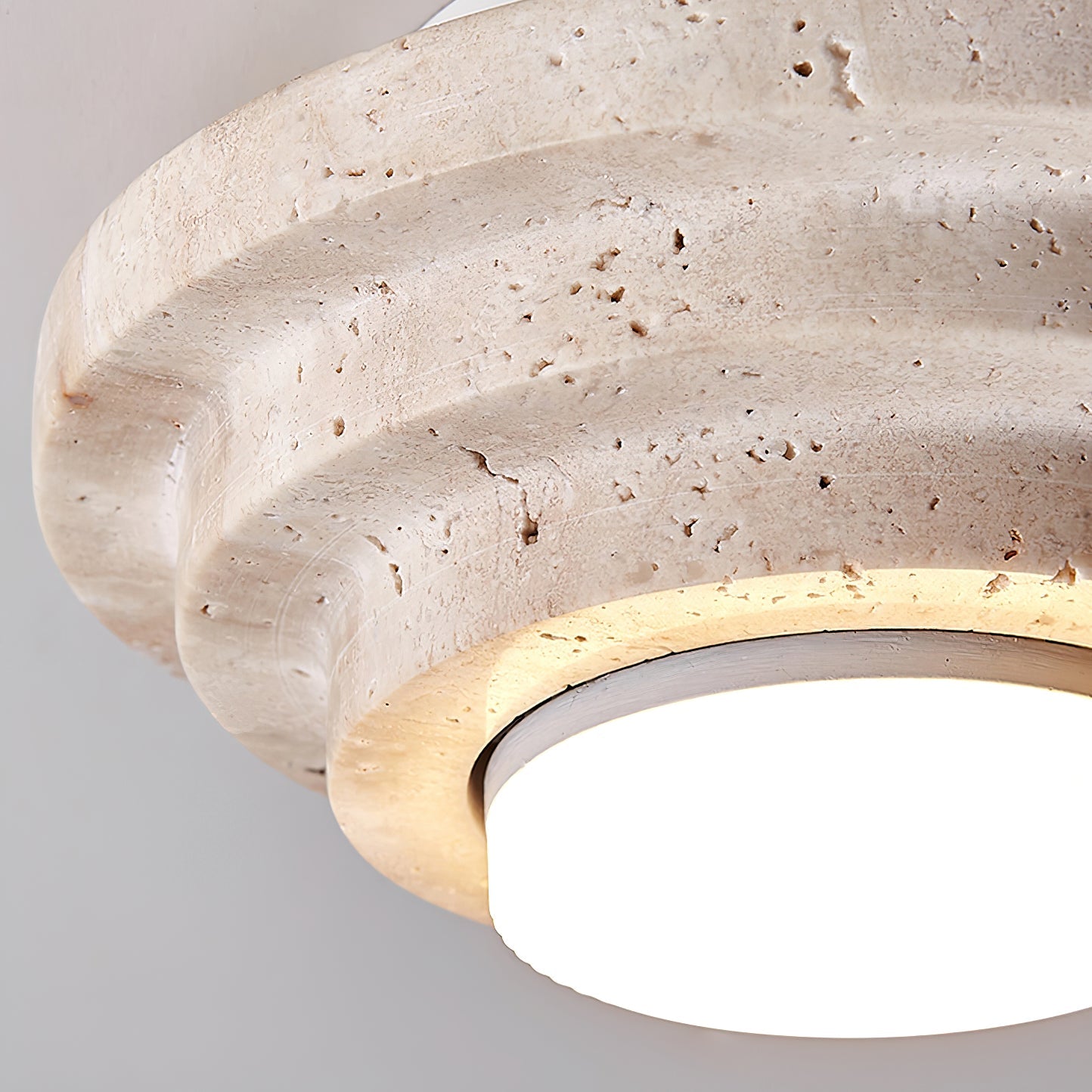 Zadoraris Tiered-Disc Travertine Ceiling Light - Blowlighting