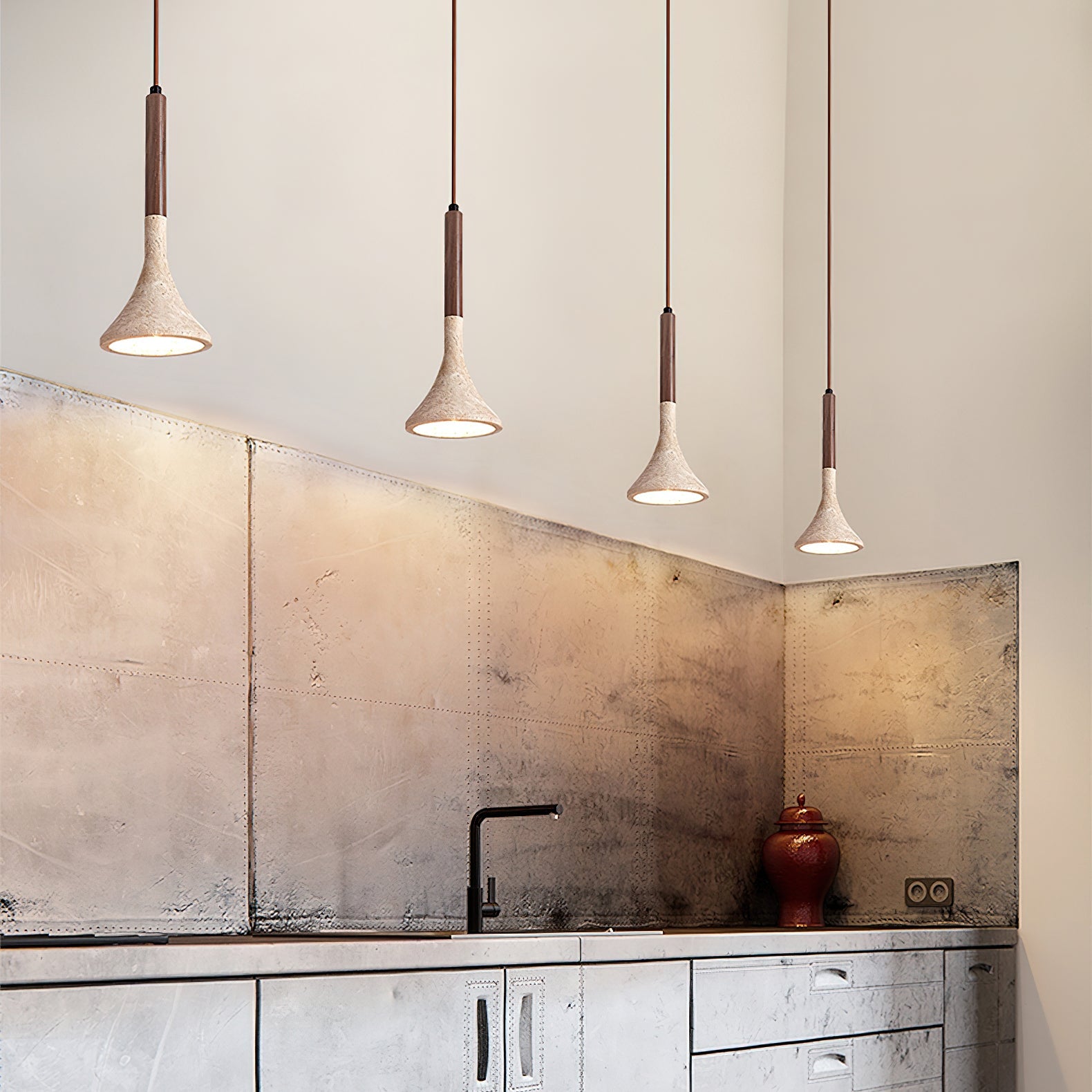Ilnoren Minimalist Travertine Pendant Light - Blowlighting