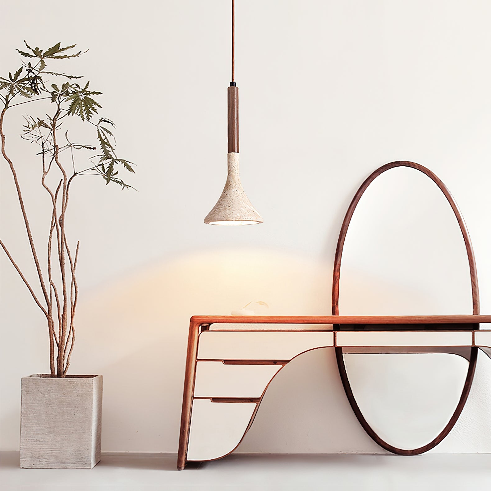 Ilnoren Minimalist Travertine Pendant Light - Blowlighting