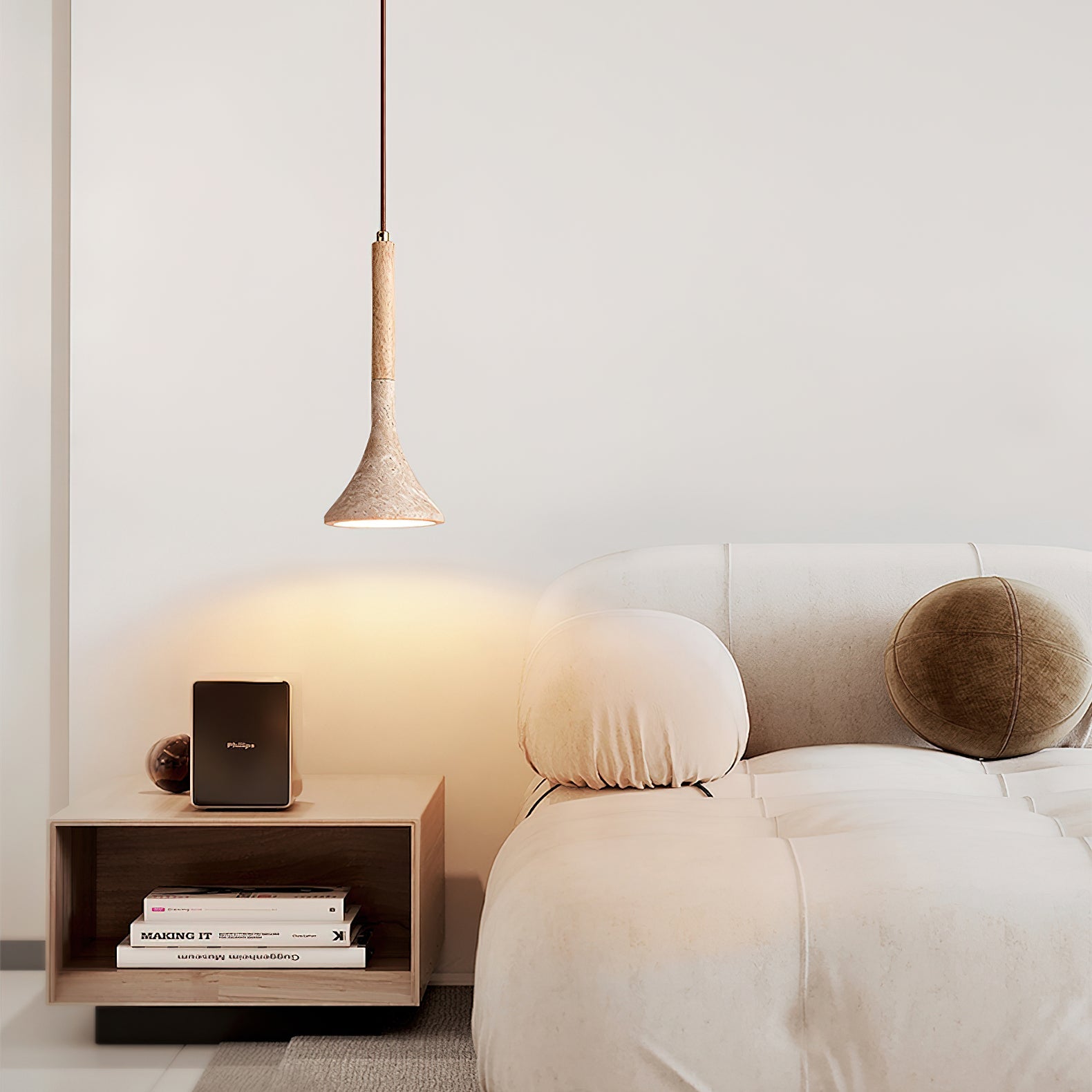 Ilnoren Minimalist Travertine Pendant Light - Blowlighting