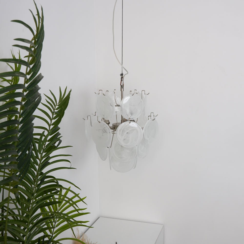 Aurora Chandelier Apricot Murano Glass Disc Layered Artistic - Blowlighting