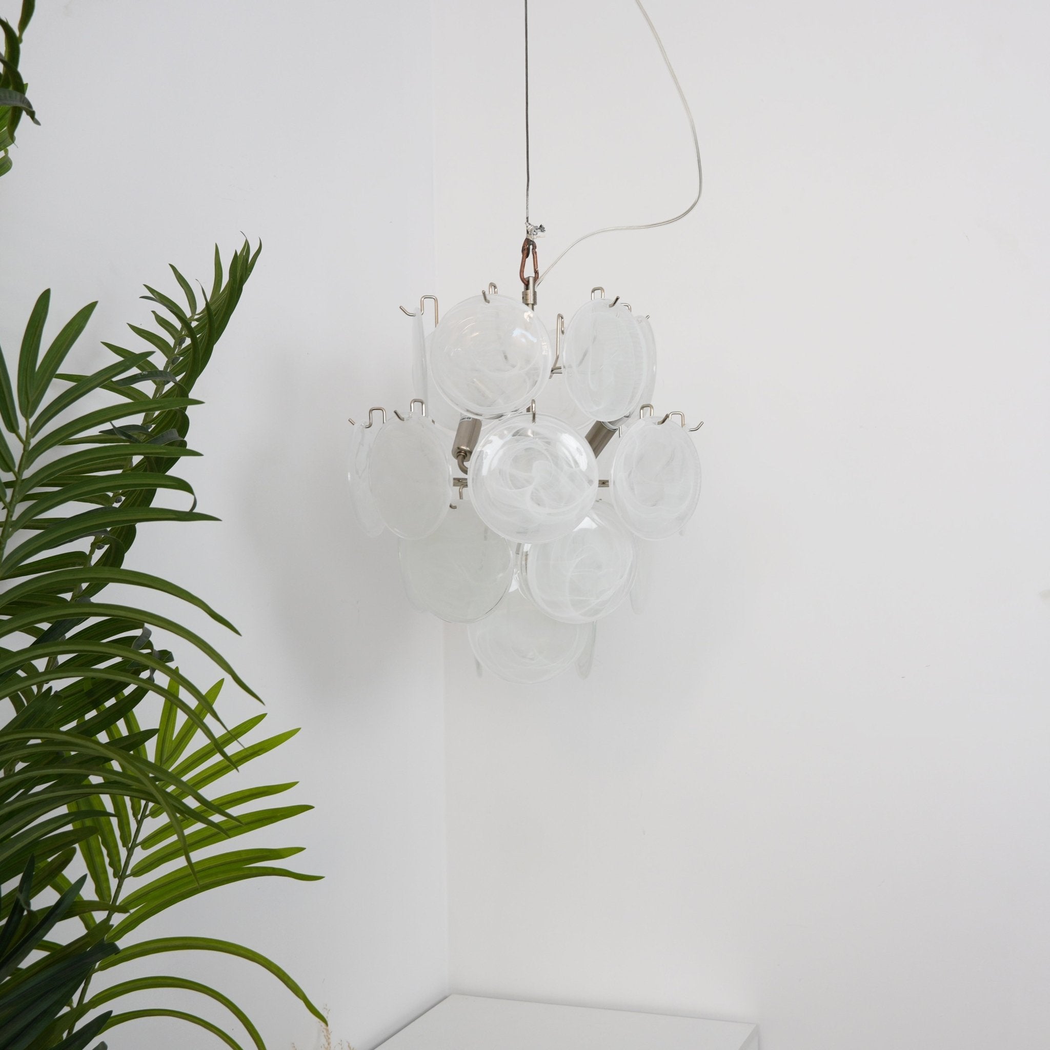 Aurora Chandelier Apricot Murano Glass Disc Layered Artistic - Blowlighting