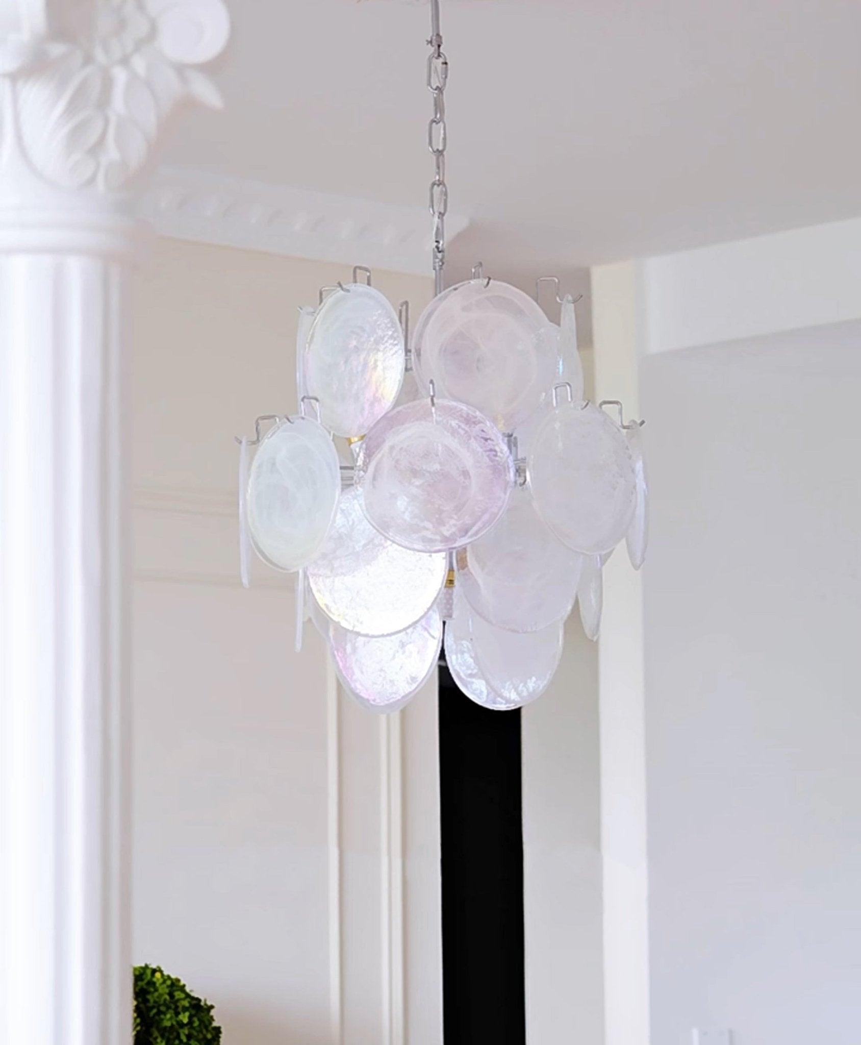 Aurora Chandelier Apricot Murano Glass Disc Layered Artistic - Blowlighting