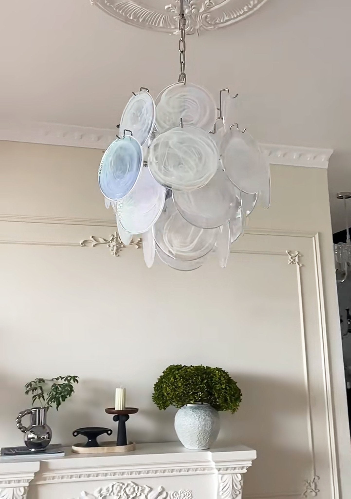 Aurora Chandelier Apricot Murano Glass Disc Layered Artistic - Blowlighting