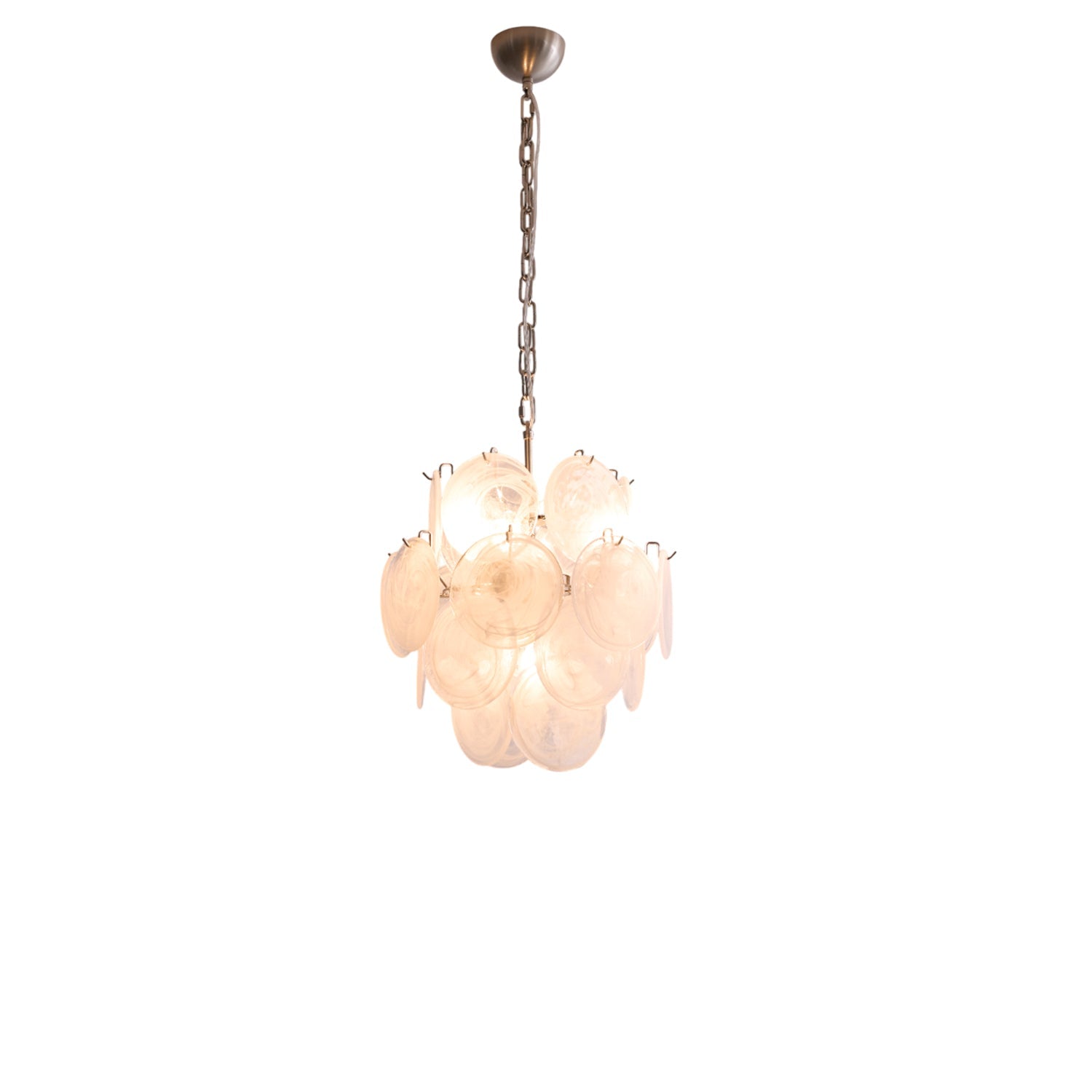 Aurora Chandelier Apricot Murano Glass Disc Layered Artistic - Blowlighting