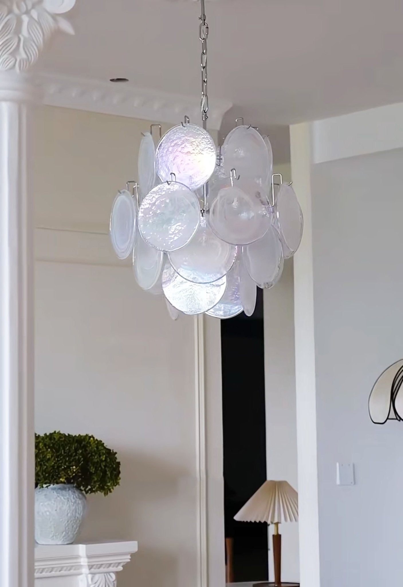 Aurora Chandelier Apricot Murano Glass Disc Layered Artistic - Blowlighting