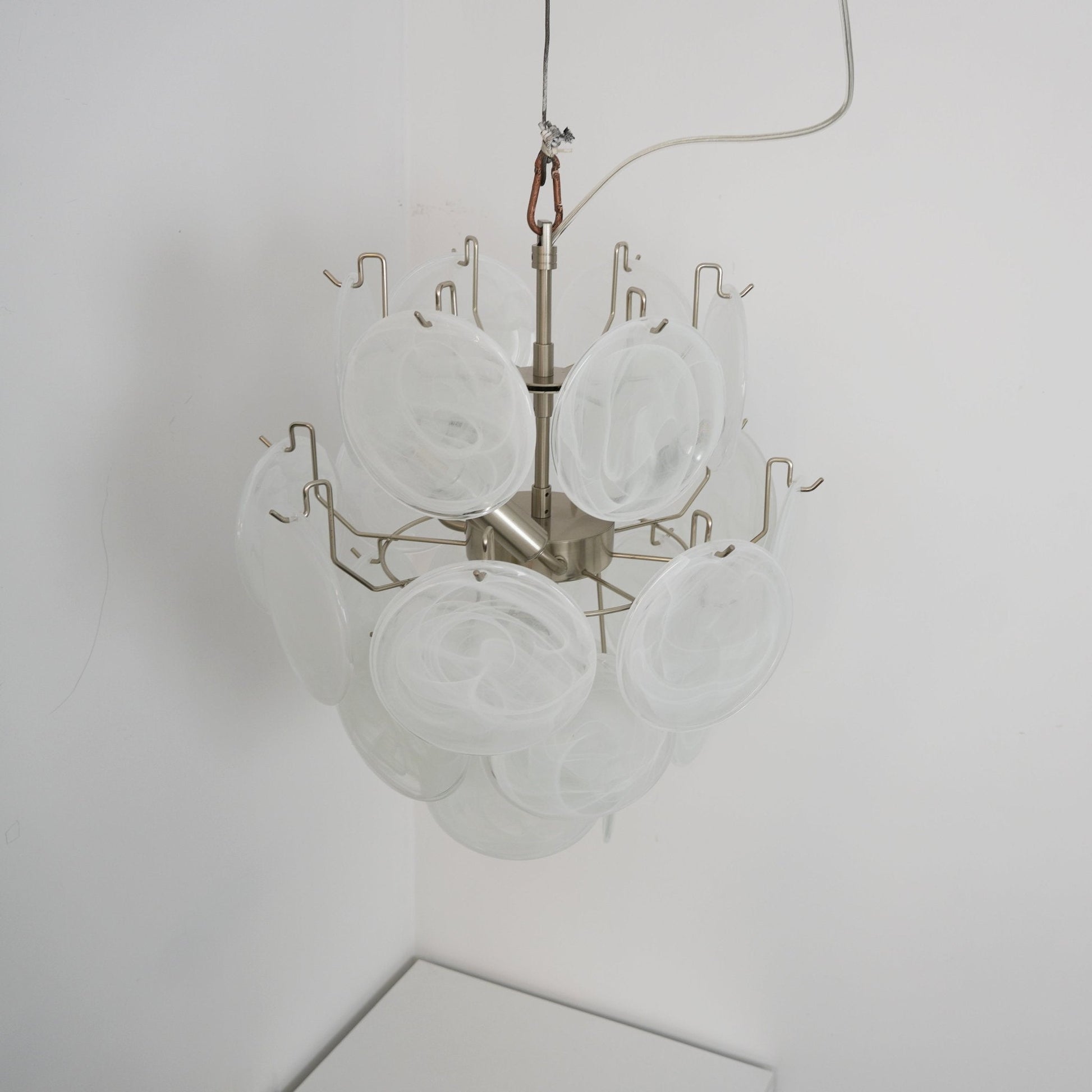 Aurora Chandelier Apricot Murano Glass Disc Layered Artistic - Blowlighting