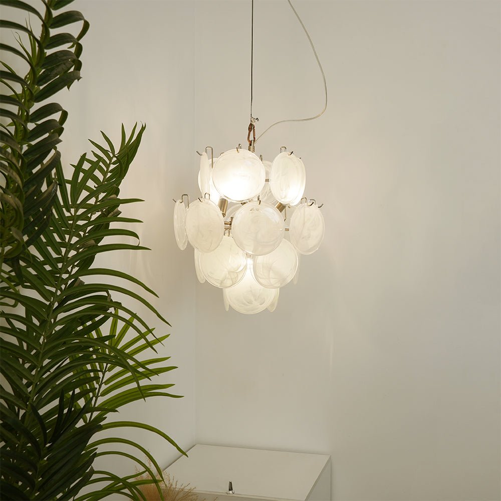 Aurora Chandelier Apricot Murano Glass Disc Layered Artistic - Blowlighting