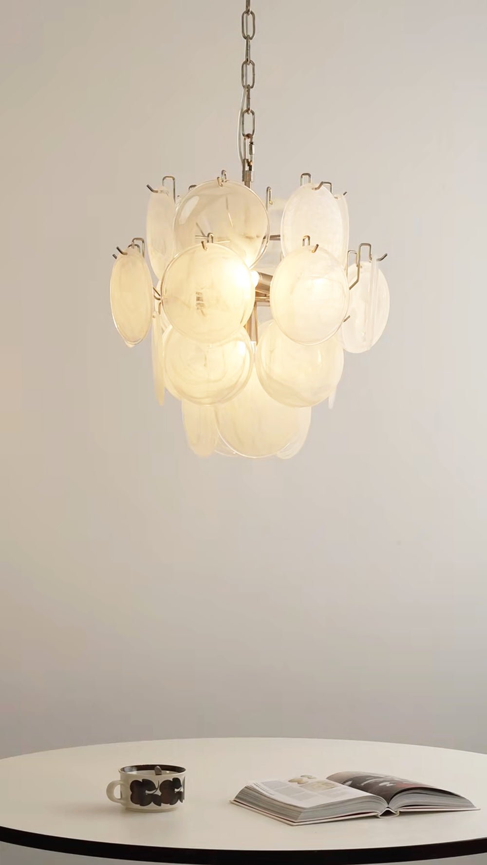 Aurora Chandelier Apricot Murano Glass Disc Layered Artistic - Blowlighting