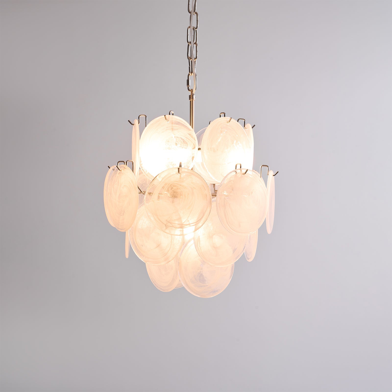 Aurora Chandelier Apricot Murano Glass Disc Layered Artistic - Blowlighting