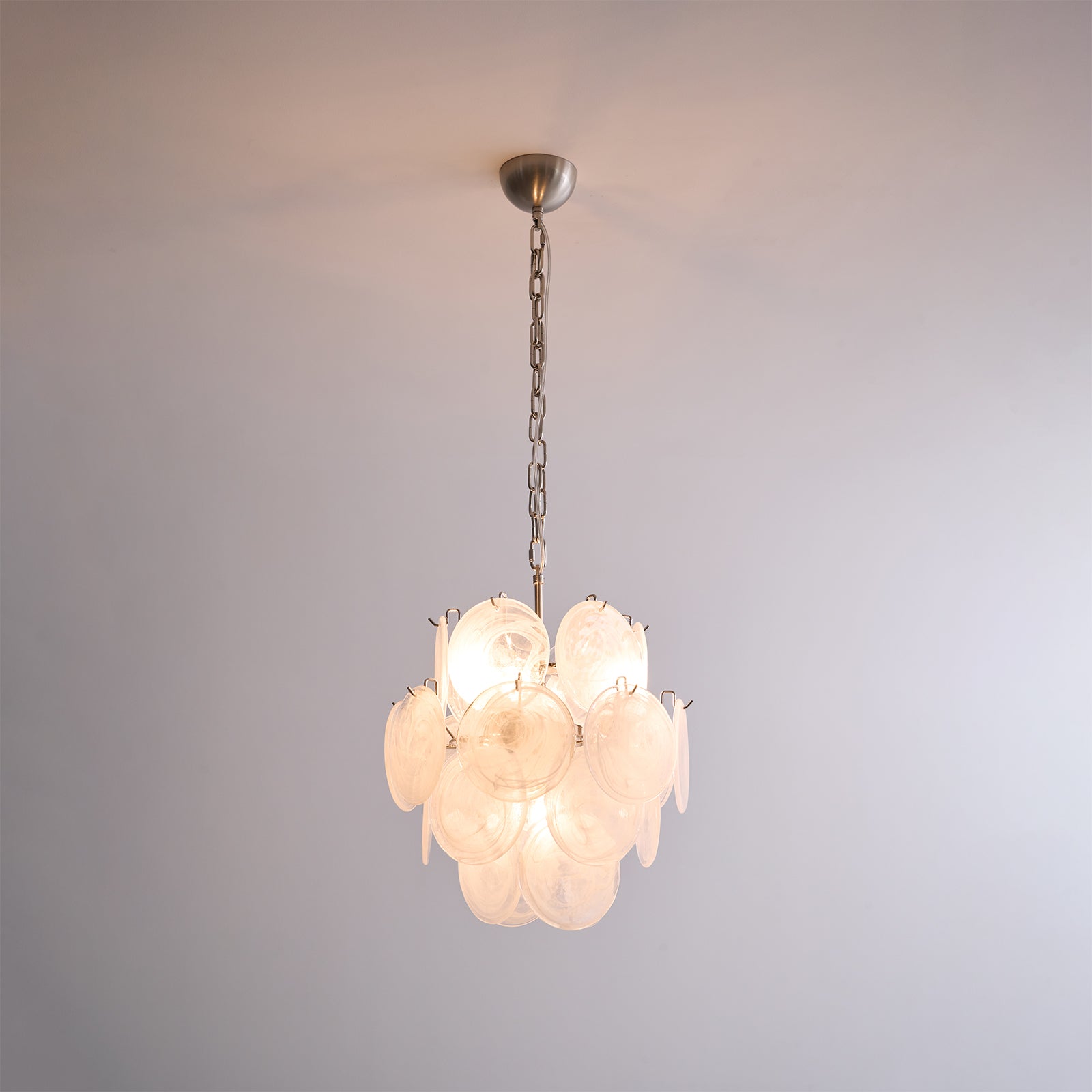Aurora Chandelier Apricot Murano Glass Disc Layered Artistic - Blowlighting